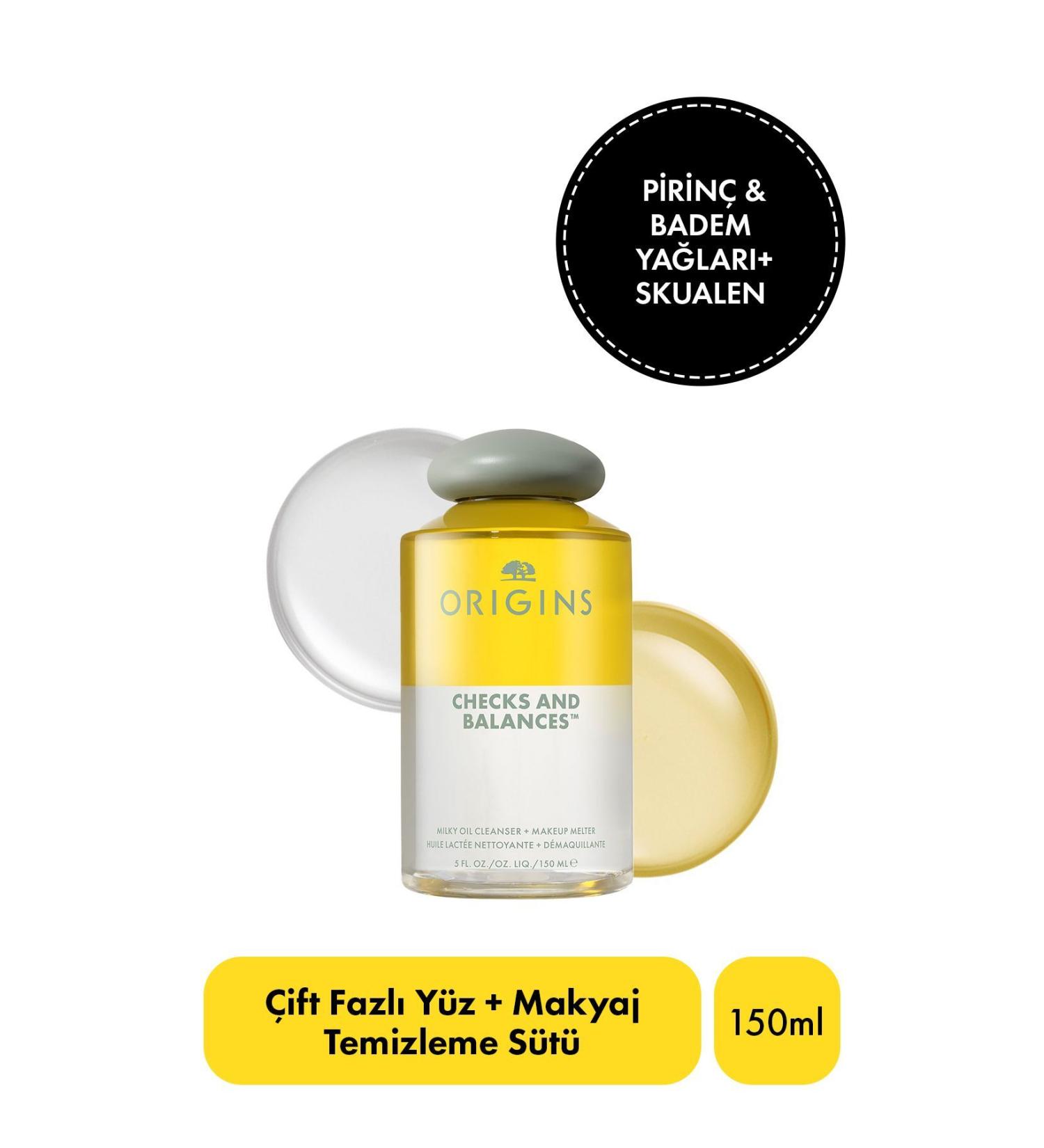 Origins Checks and Balances Milky Oil Dual Phase Face + Make-Up Remover Milk 150ml - Buy Online on GoSupps.com