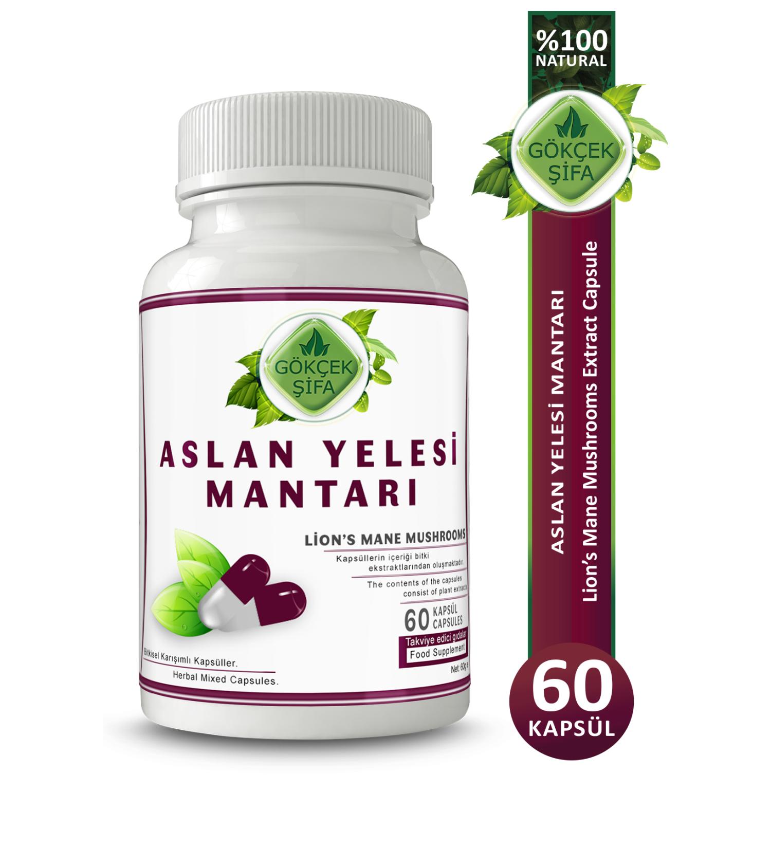 Gokcek Healing Lion's Mane Capsule (LION'S MANE MUSHROOMS CAPSULE) - Buy Online on GoSupps.com