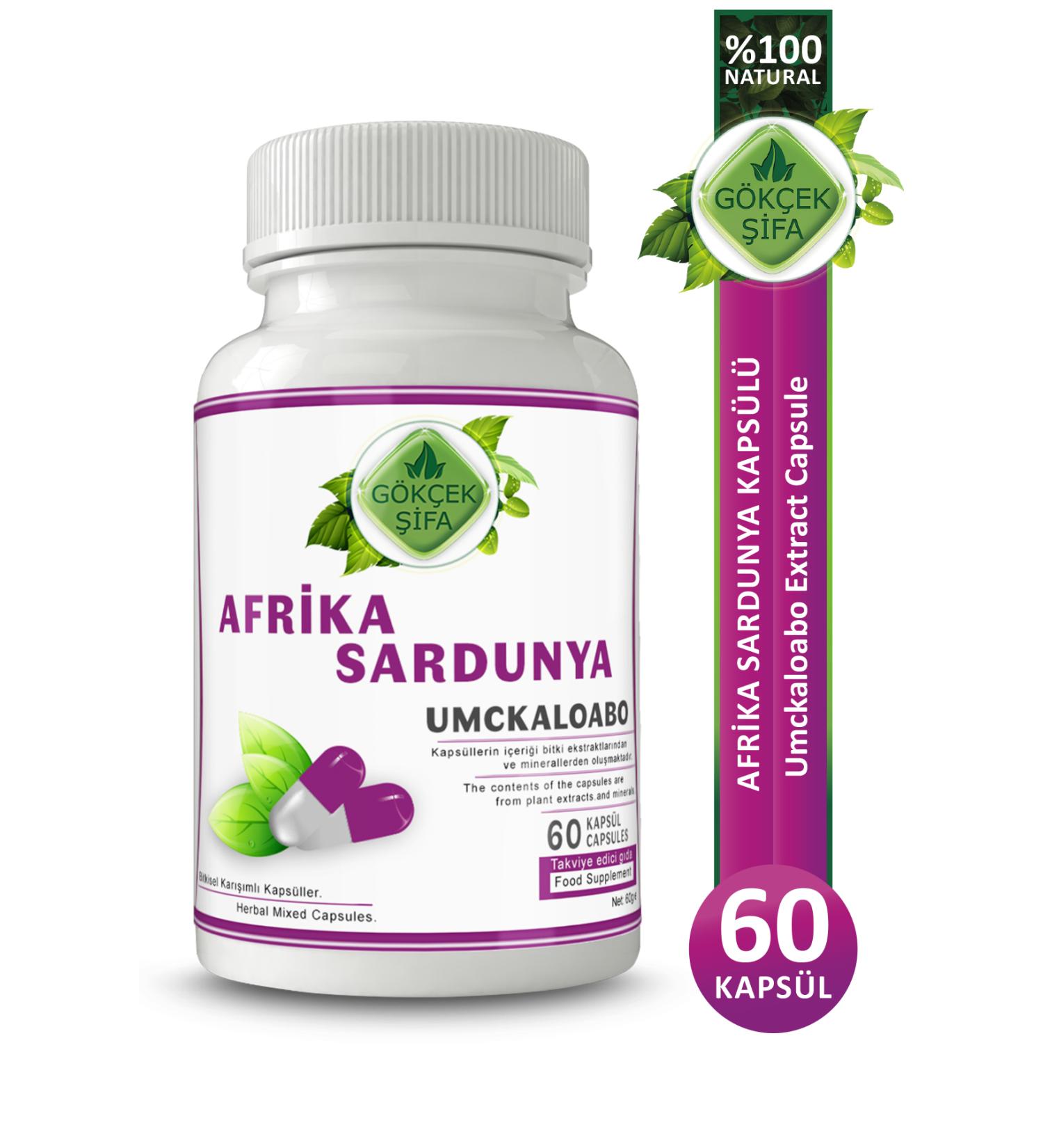 Gokcek Healing African Geranium Capsule (UMCKALOABO CAPSULE) - Buy Online on GoSupps.com