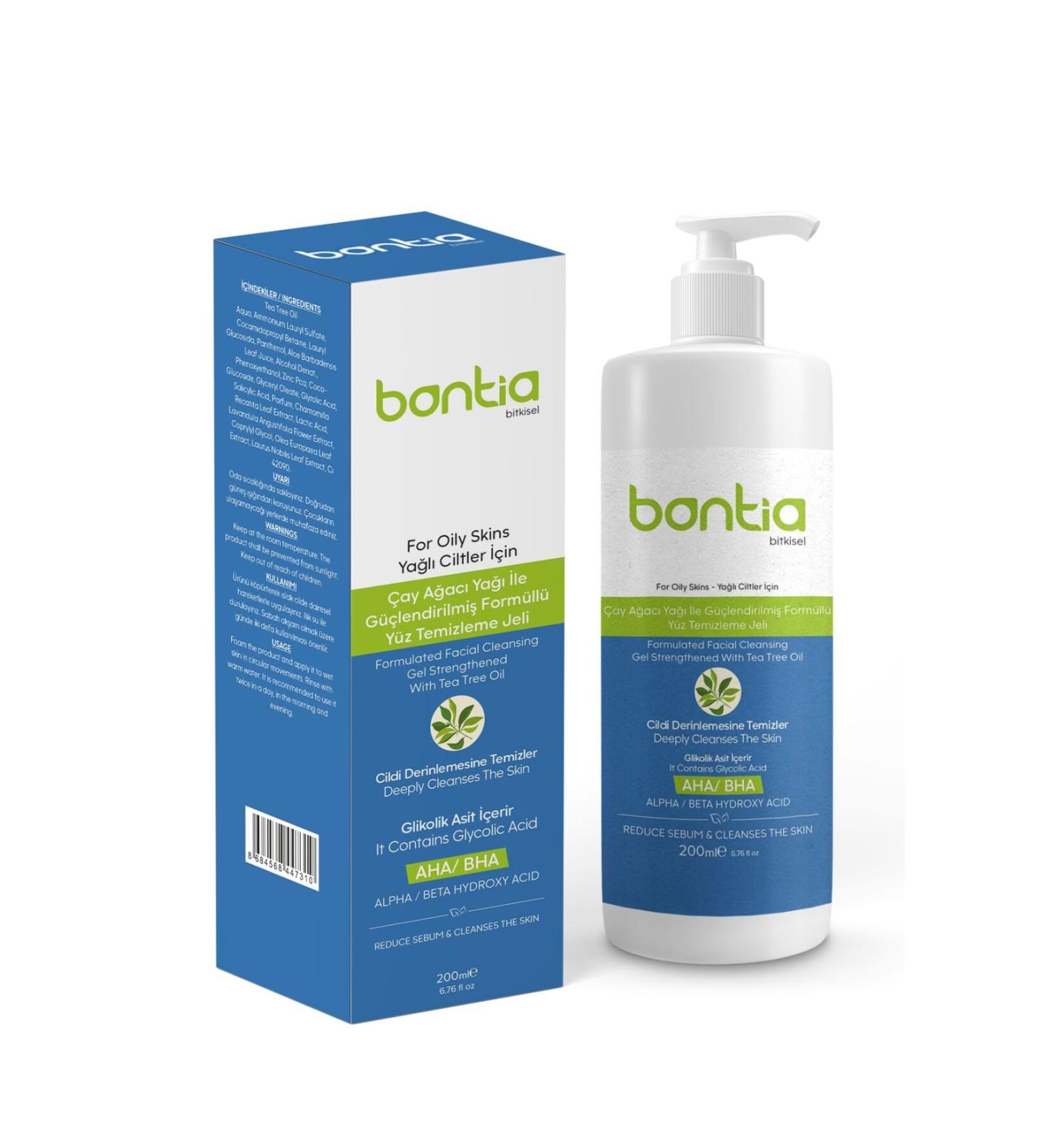 Bontia Tea Tree Formula Natural Purifying Facial Cleansing Gel - Blackheads and Acne-Oily 200 ml - Buy Online on GoSupps.com