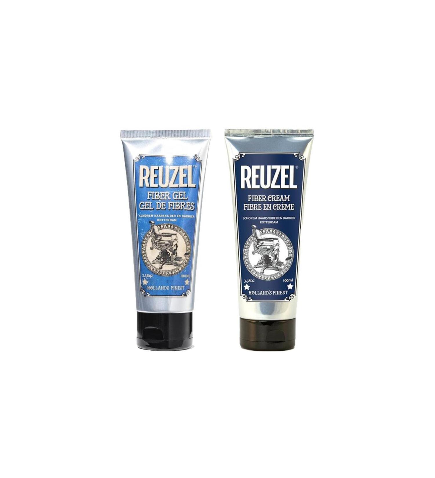 Reuzel Fiber Gel Hair Styling Gel 100ml + Fiber Cream Hair Styling Cream 100ml 2 Pack Hair Styling Gel