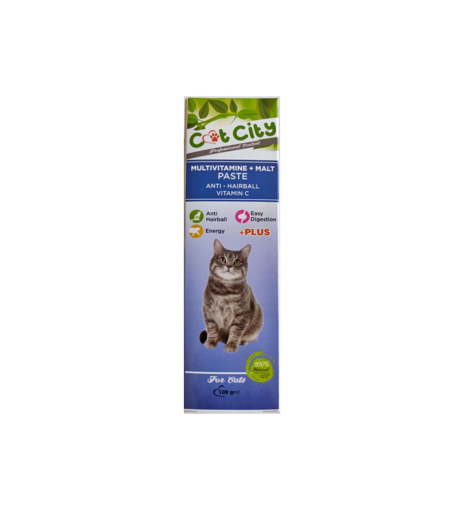 Markapet Cat City Anti Hairball Multivitamin Cat Malt Paste 100 gr
