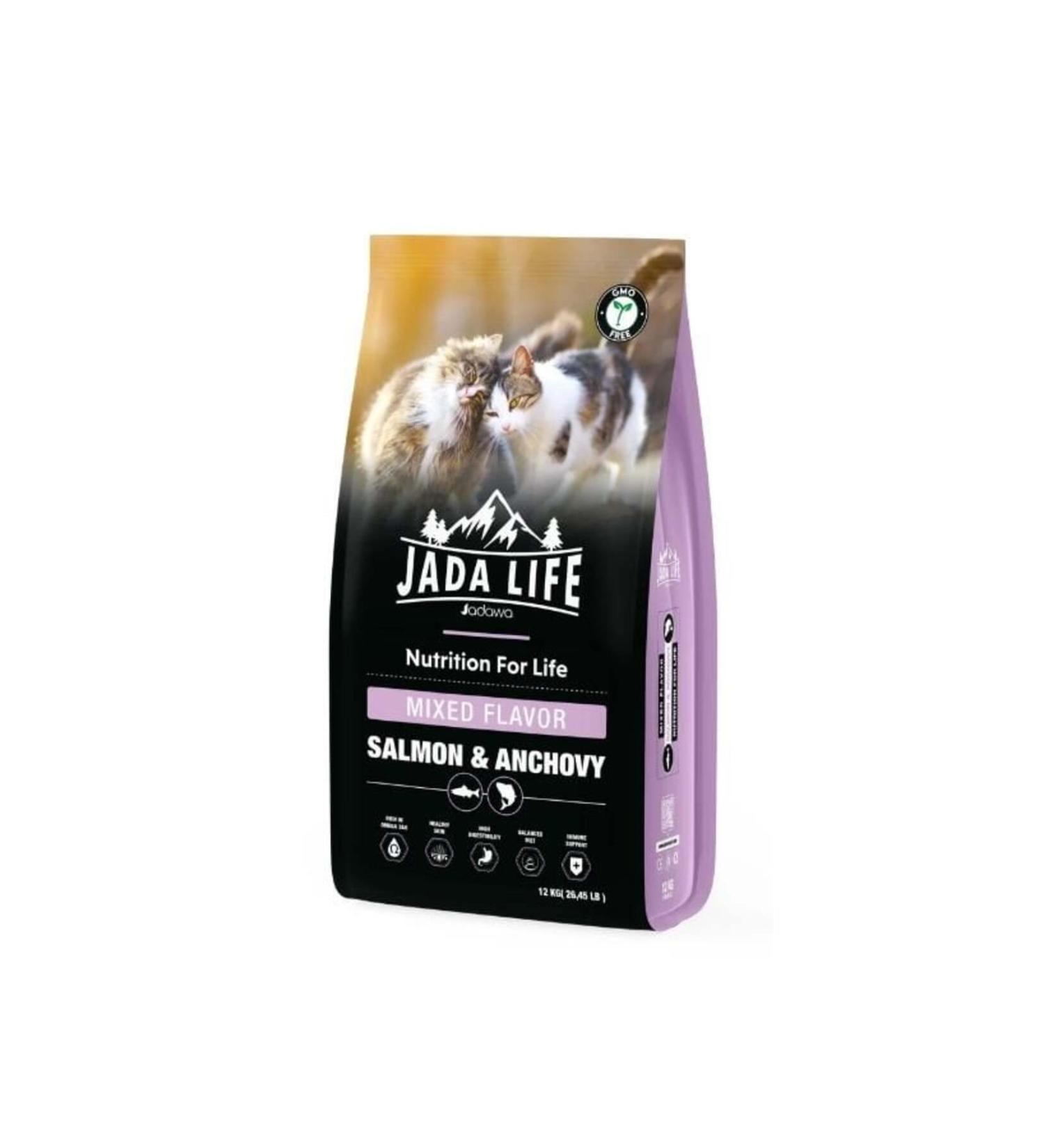 jadawa Jada Life Salmon and Anchovy Mixed Delicious Adult Cat Food 12 Kg