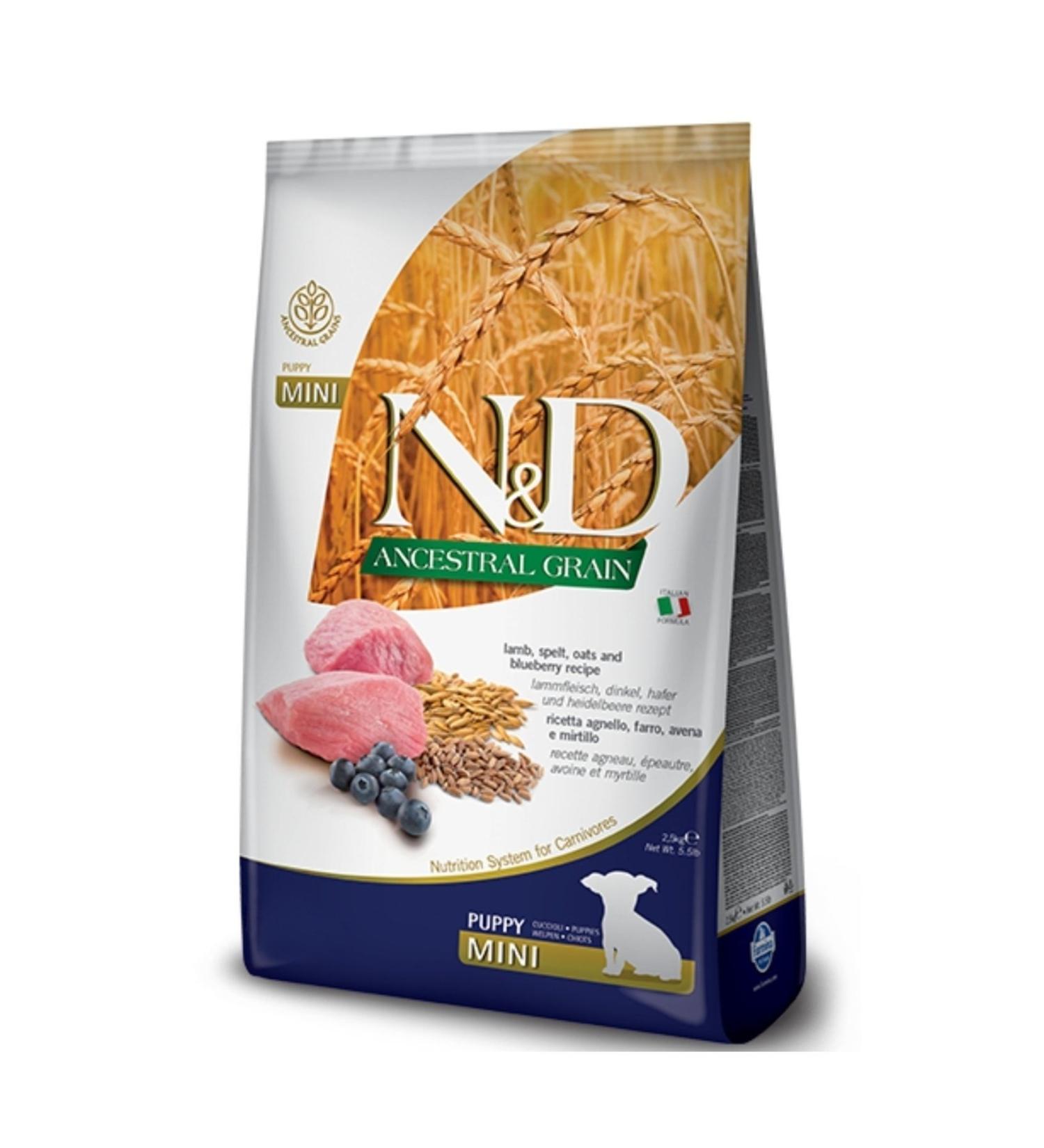 N & D Ancestral Grain Lamb & Blueberry Puppy Mini 2.5 kg