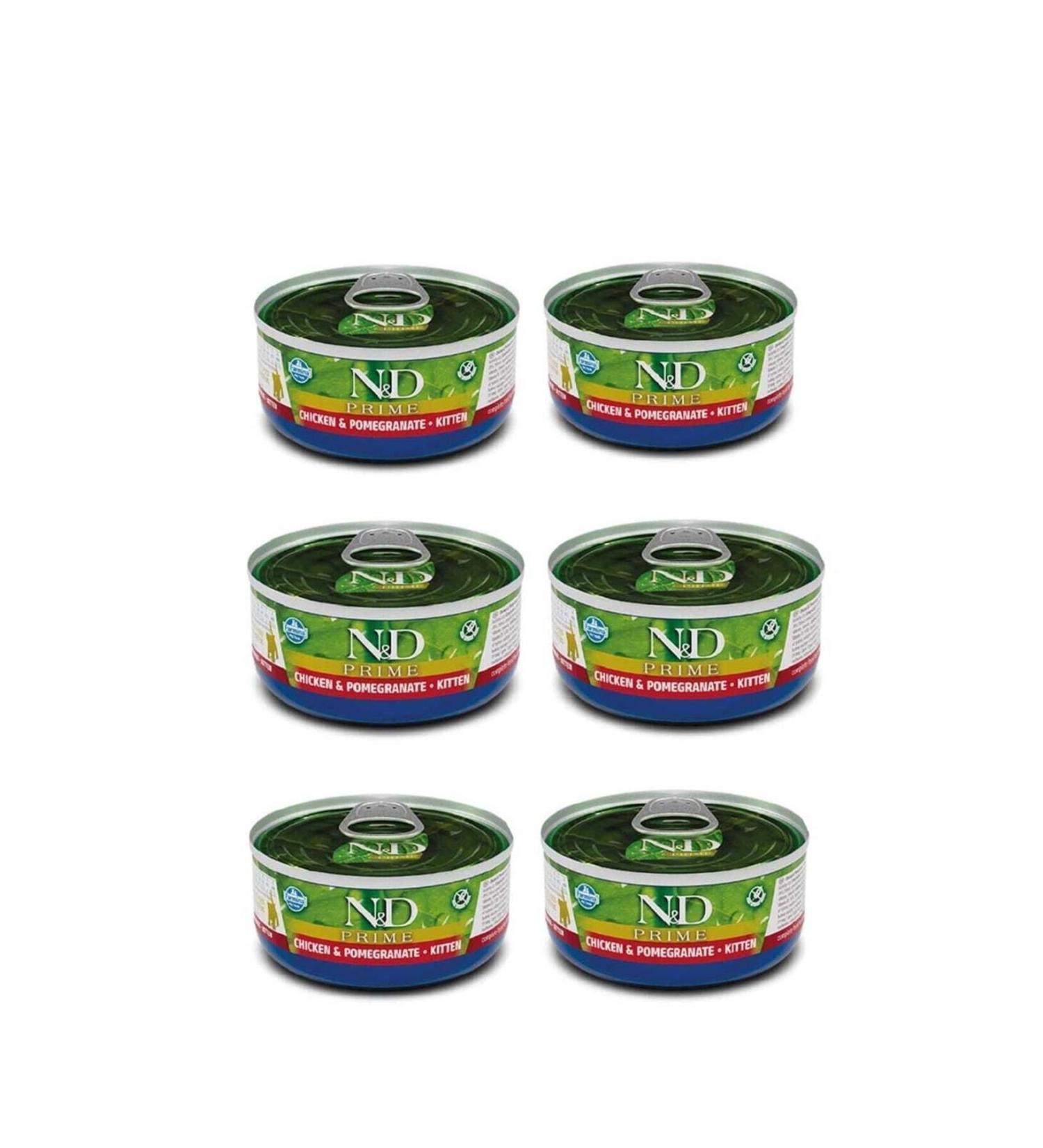 N & D Prime Kitten Canned Chicken and Pomegranate Kitten 70 Gr 6 Pieces