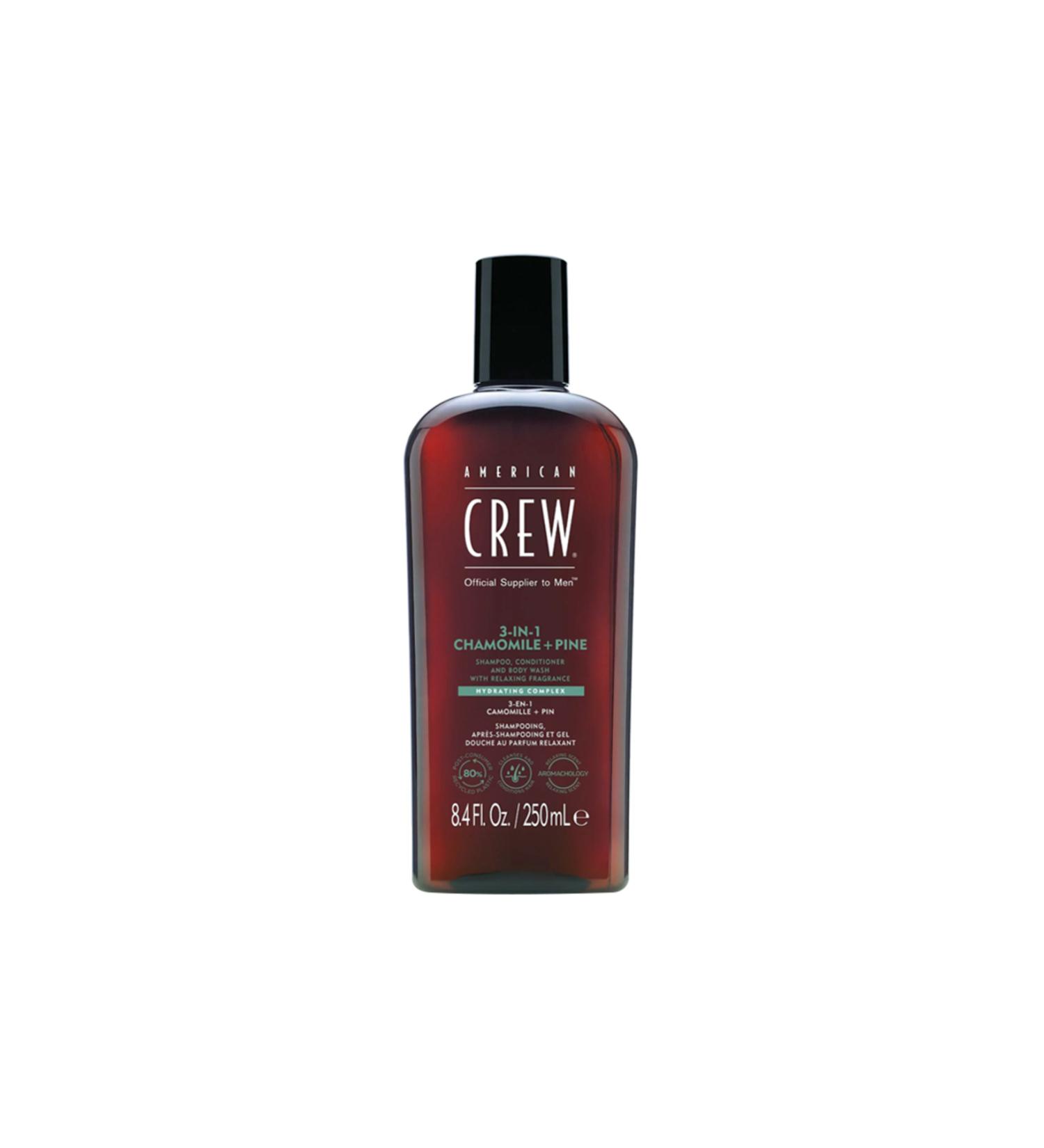 American Crew Men's Chamomile + Pine 3 in 1 Shampoo + Conditioner + Shower Gel 250ml