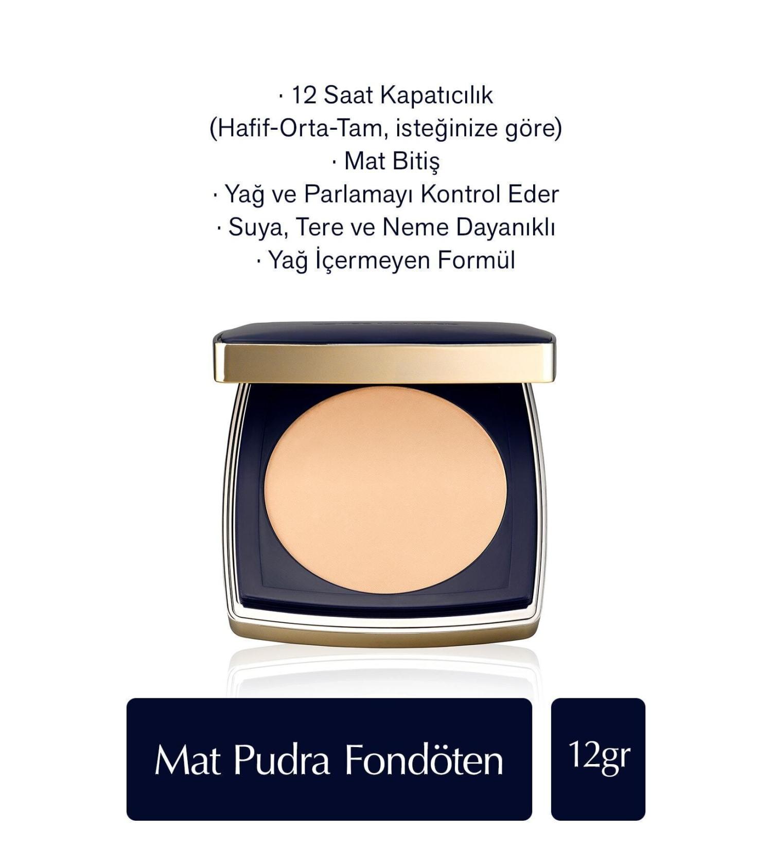 Estee Lauder DOUBLE WEAR NEW FORMULA MATTE POWDER FOUNDATION - 2C2 PALE ALMOND - 12GR KEYON2828
