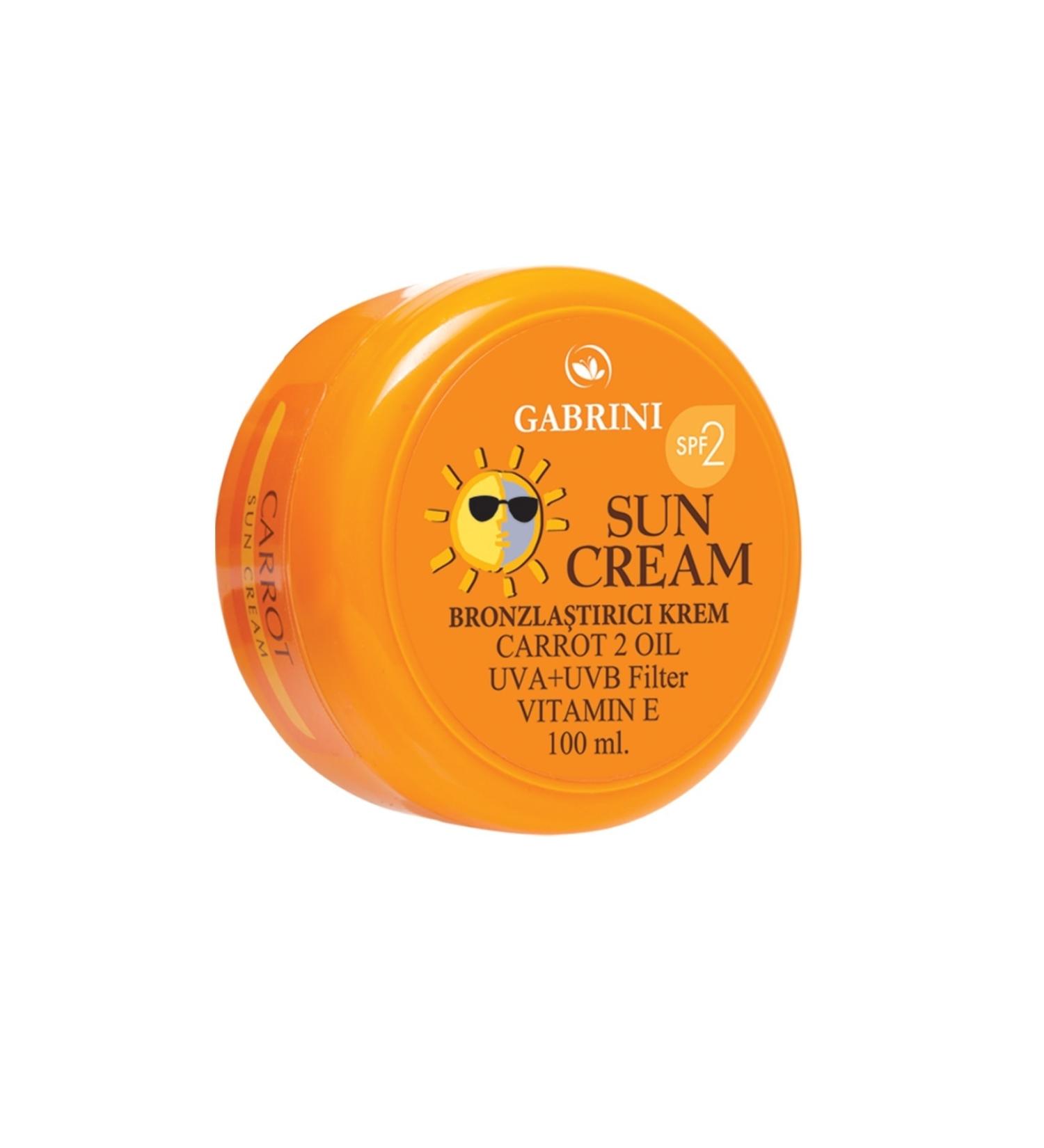 Gabrini Bronzing Carrot Sun Cream Spf 2 100 Ml Kzmprt