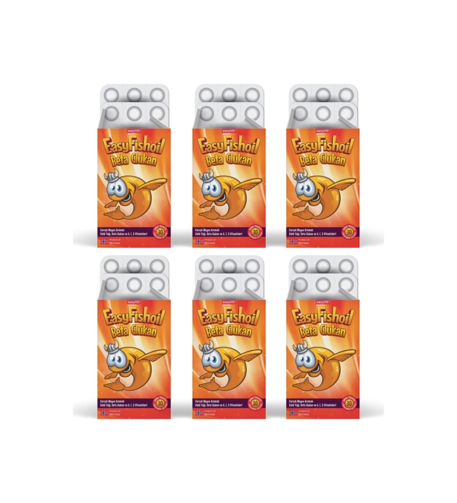 Easy Fishoil Easyvi t Easyfishoil Beta Glucan Chewable 30 Gel Tablets 6 Pack