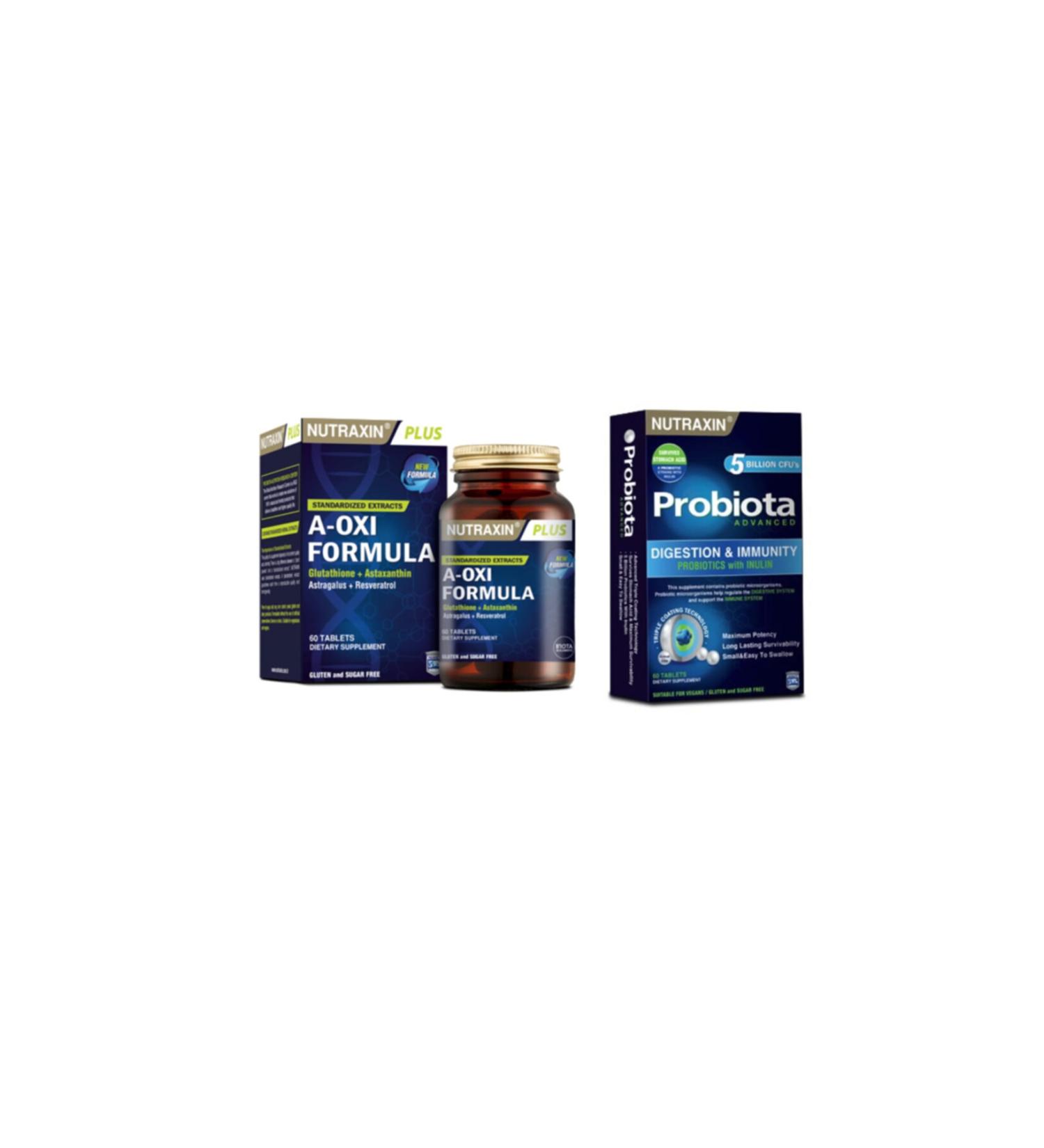 Nutraxin A-oxi Formula 60 Tablets (herbal Antioxidant Mixture) + probiota (special Probiotic Support) 60 Tablets