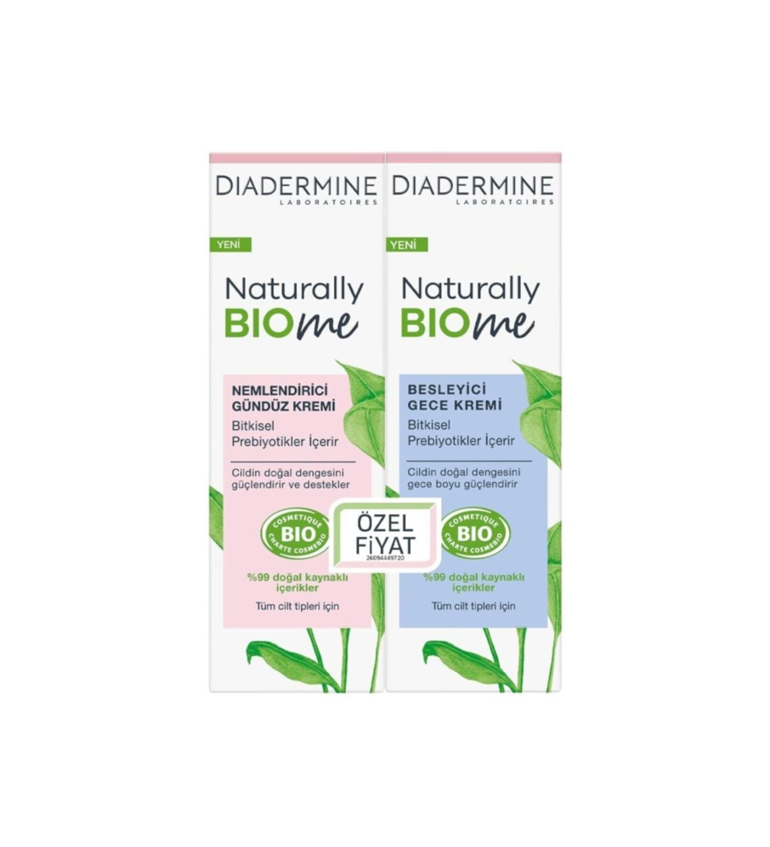 Diadermine Naturally Bio Me Day Cream 50 Ml + Night Cream 50 Ml