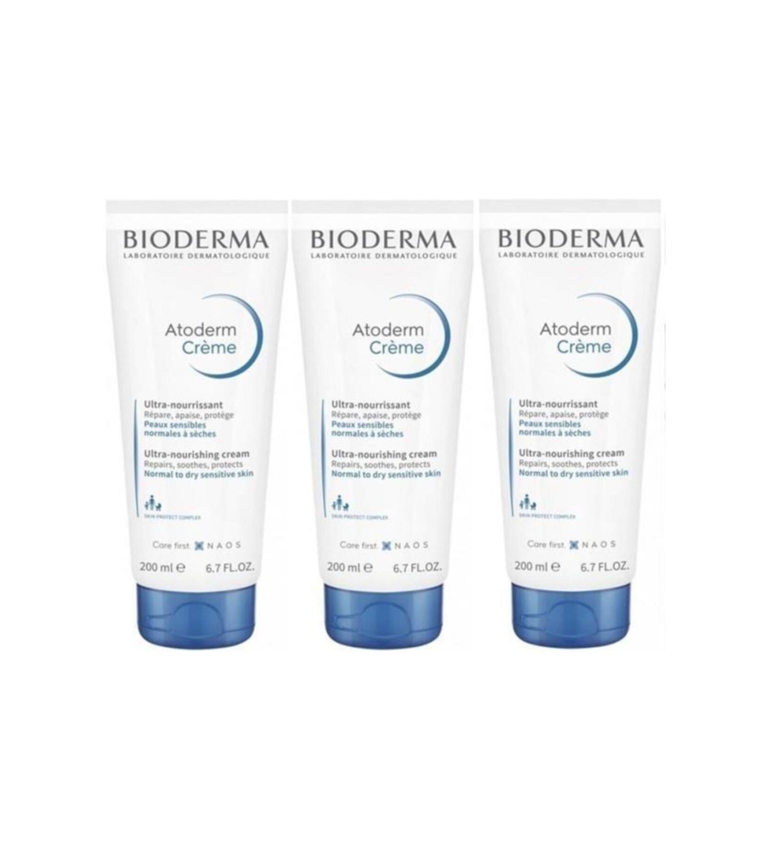 Bioderma Atoderm Cream Tube 200 Ml 3 Pieces