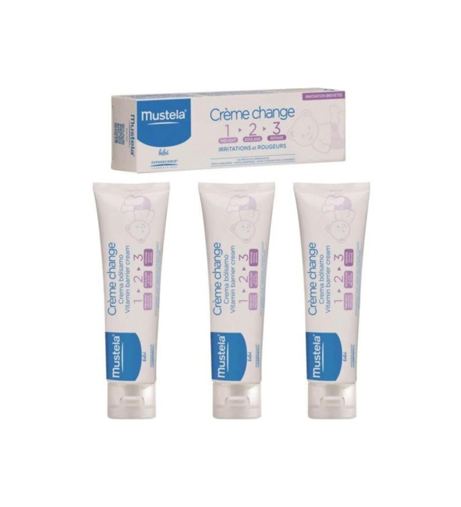 Mustela Vitamin Barrier Cream 1.2.3 Diaper Rash Cream 100 Ml 3 Pack