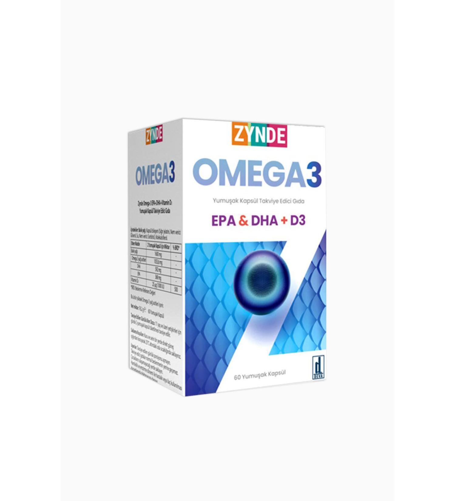 zynde Omega3 Epa Dha D3 60 Capsules