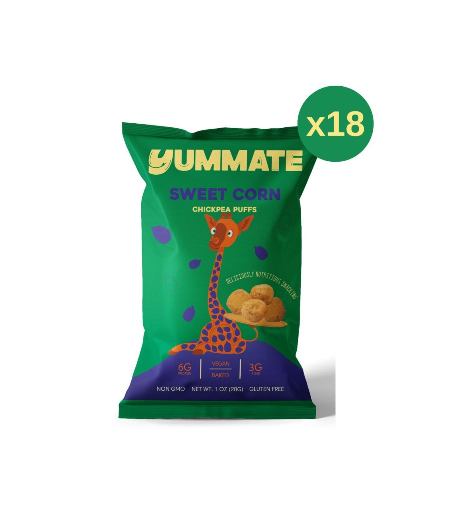 Yummate Vegan Gluten-Free Milk Corn Flavored Baked Chickpea Chips 18 X 28 gr - Buy Online on GoSupps.com