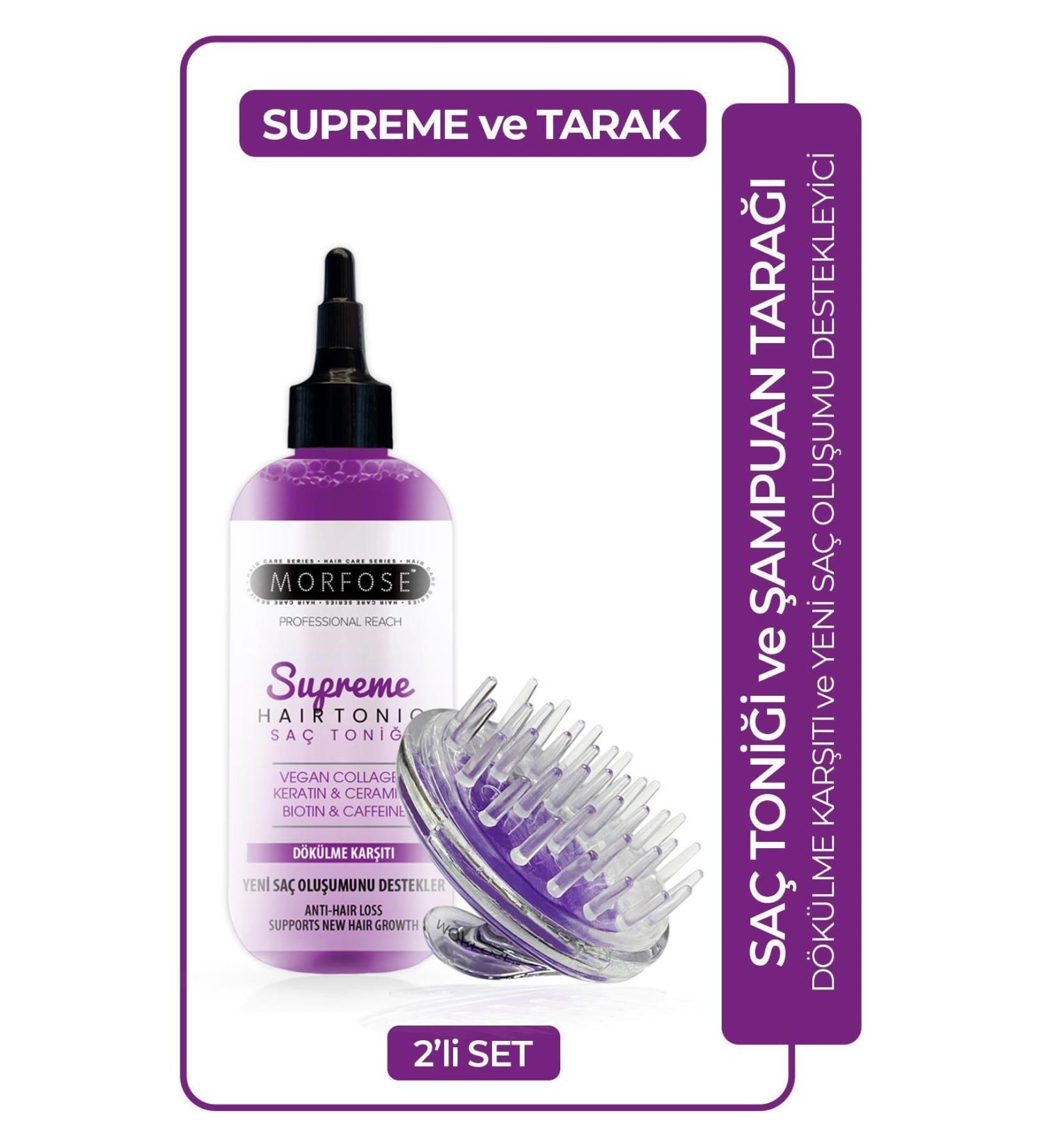 Morfose Supreme Vegan Collagen Hair Tonic 300 ml + Shampoo Comb