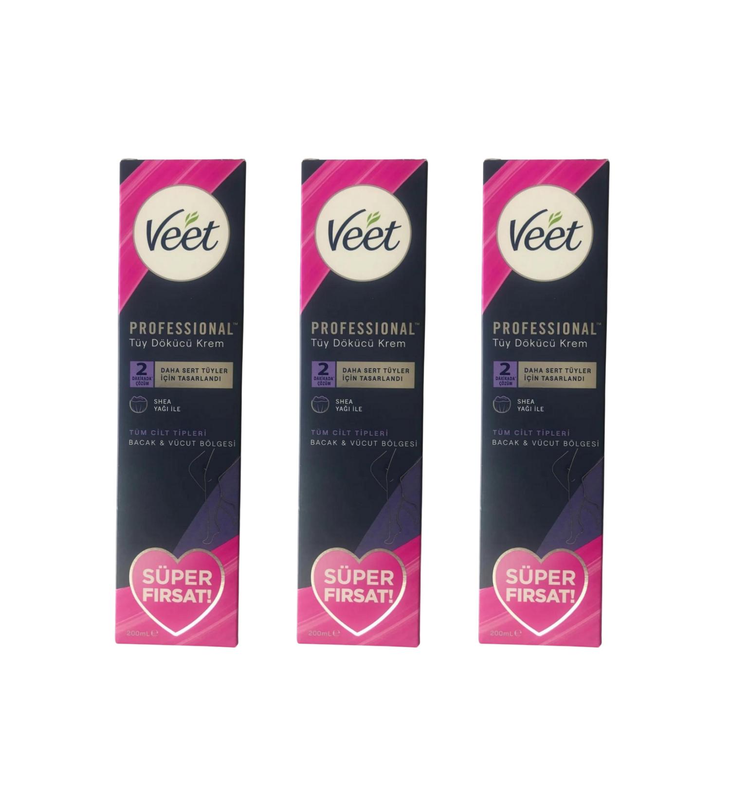 Veet Professional Hair Removal Cream 200 ml X3