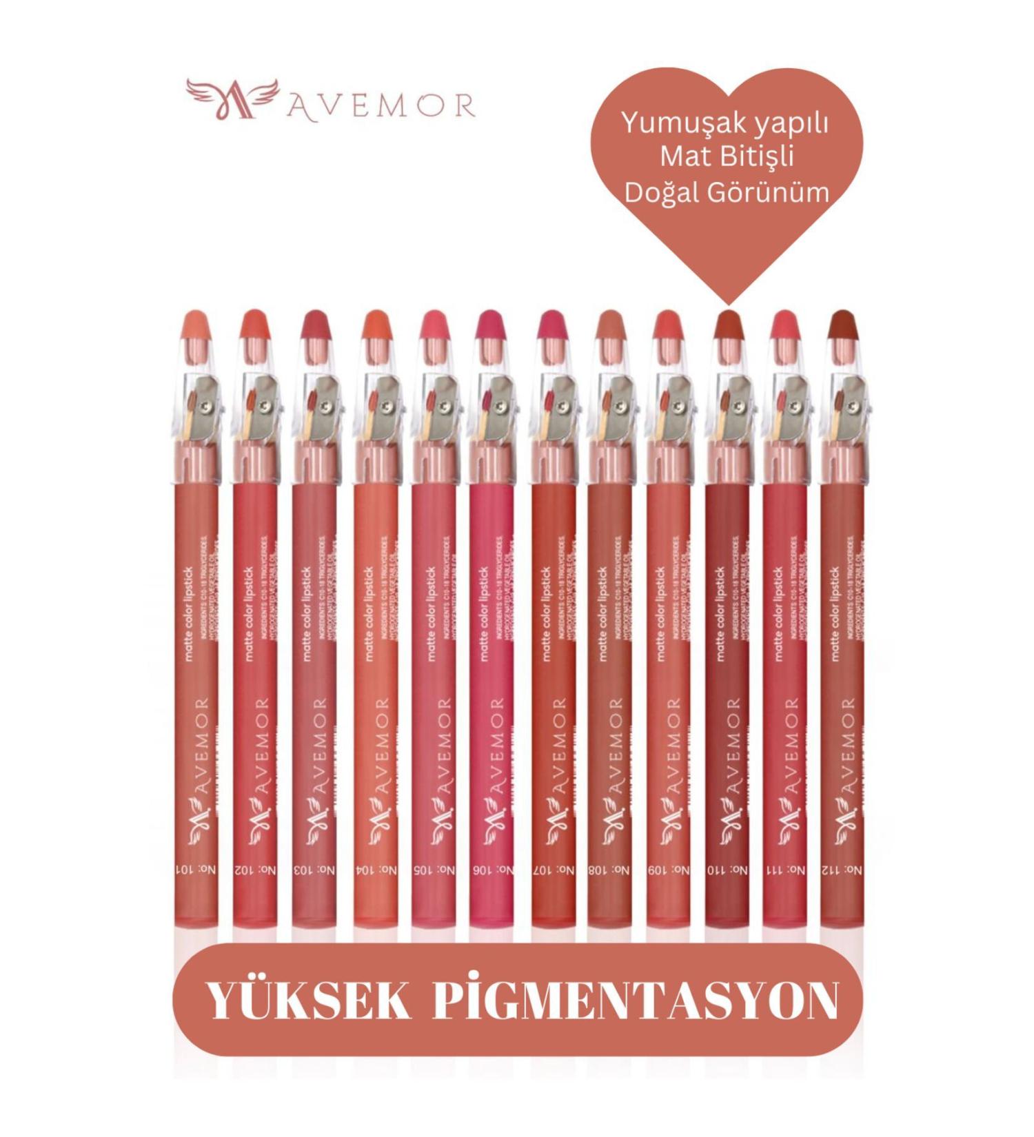 AVEMOR 12 Piece Jumbo Lip Pencil Set with Sharpener - Buy Online on GoSupps.com