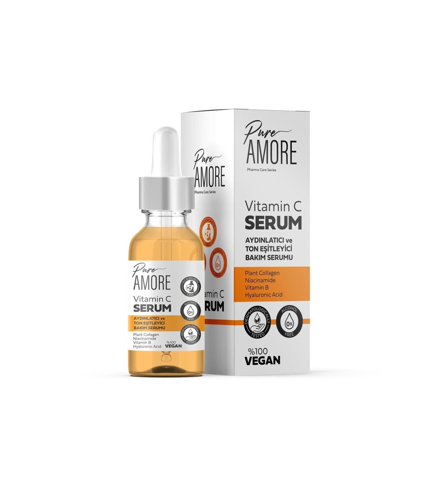 Pure Amore Vitamin C Brightening and Tone Equalizing Hyaluronic Acid Care Serum 30 ml - Buy Online on GoSupps.com