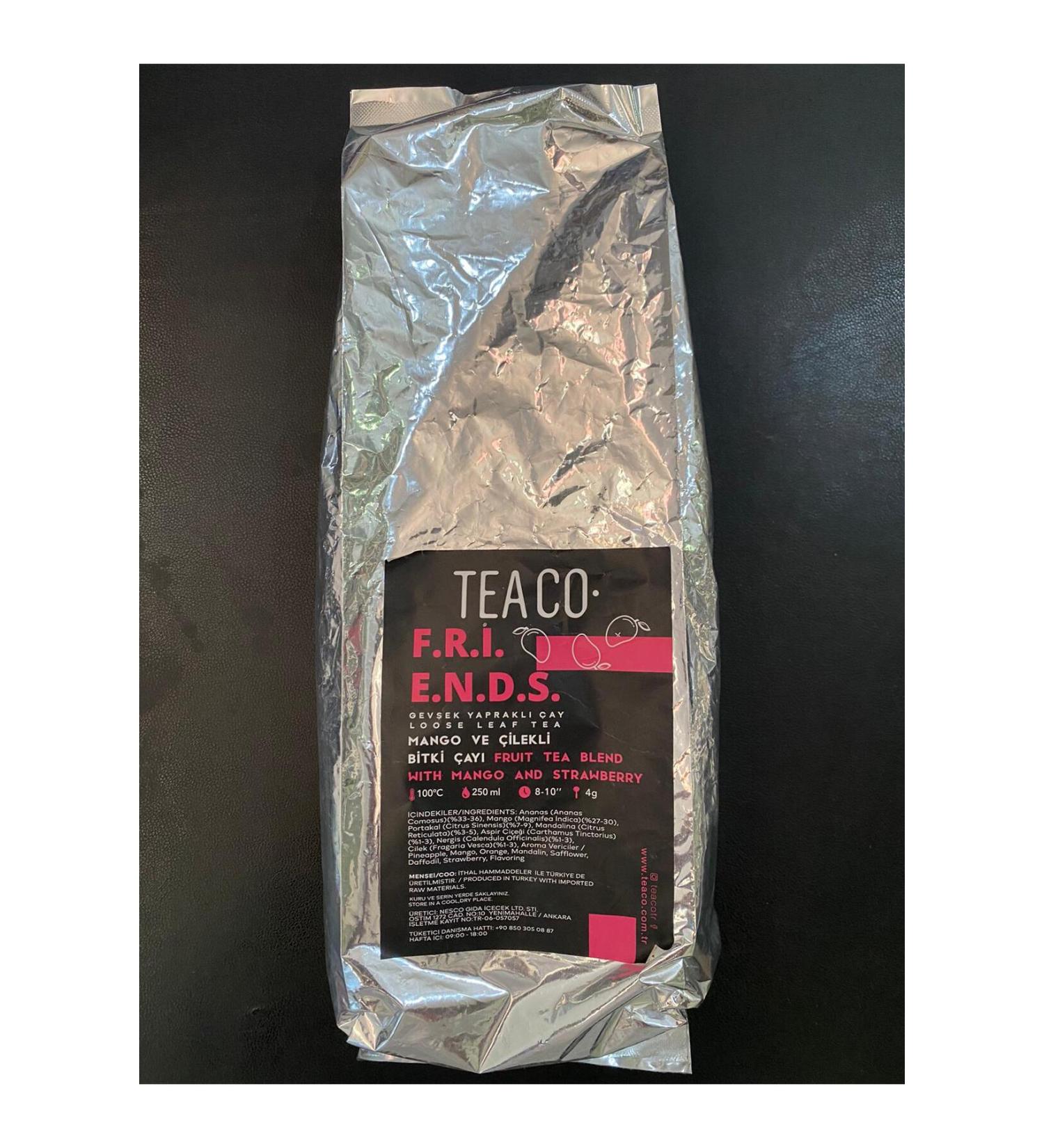 teaco cc FRIENDS MANGO AND STRAWBERRY HERBAL TEA 500 GR
