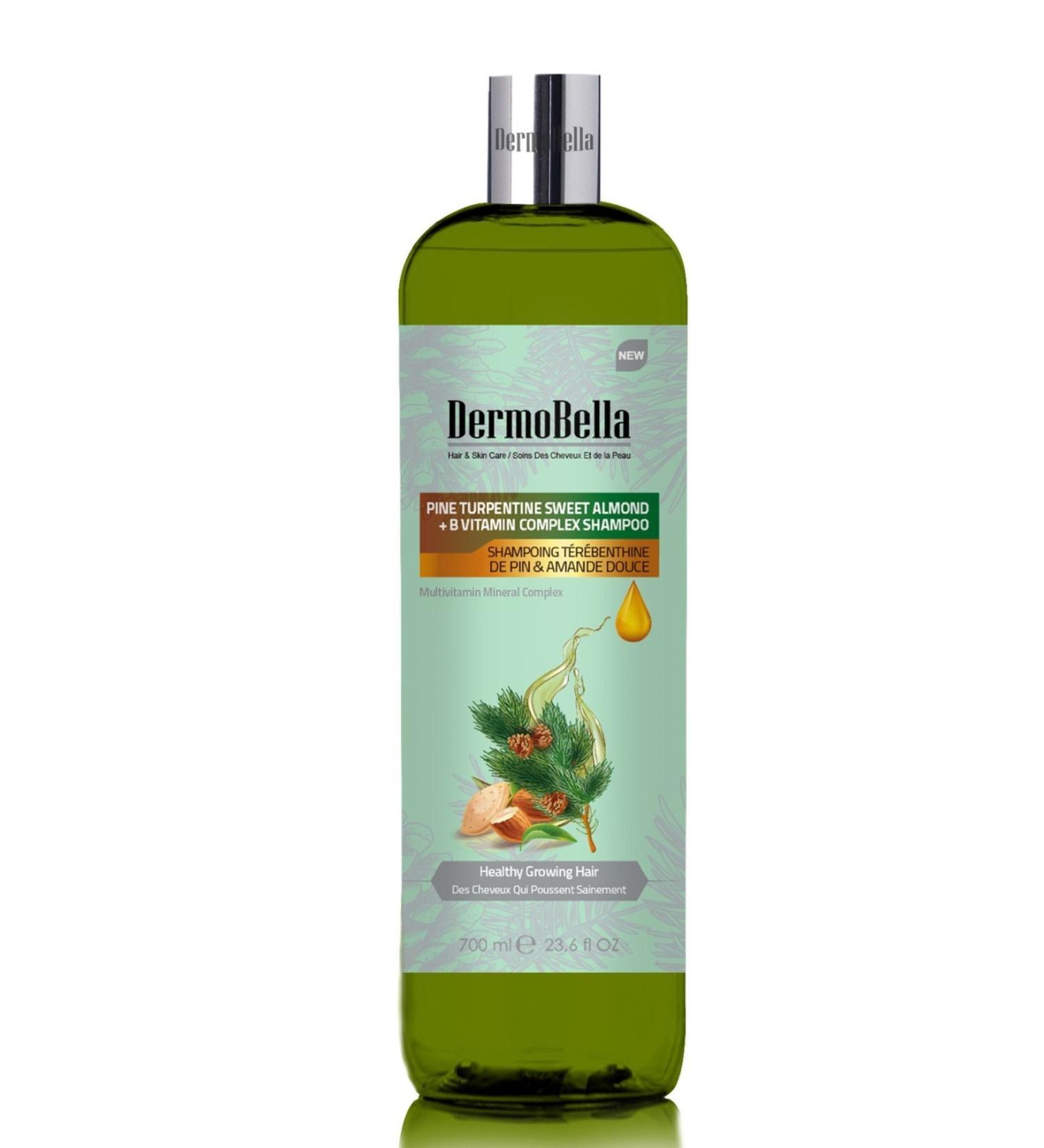 DERMOBELLA Pine Turpentine and Sweet Almond Extract B Vitamin Shampoo 700 ml - Buy Online on GoSupps.com