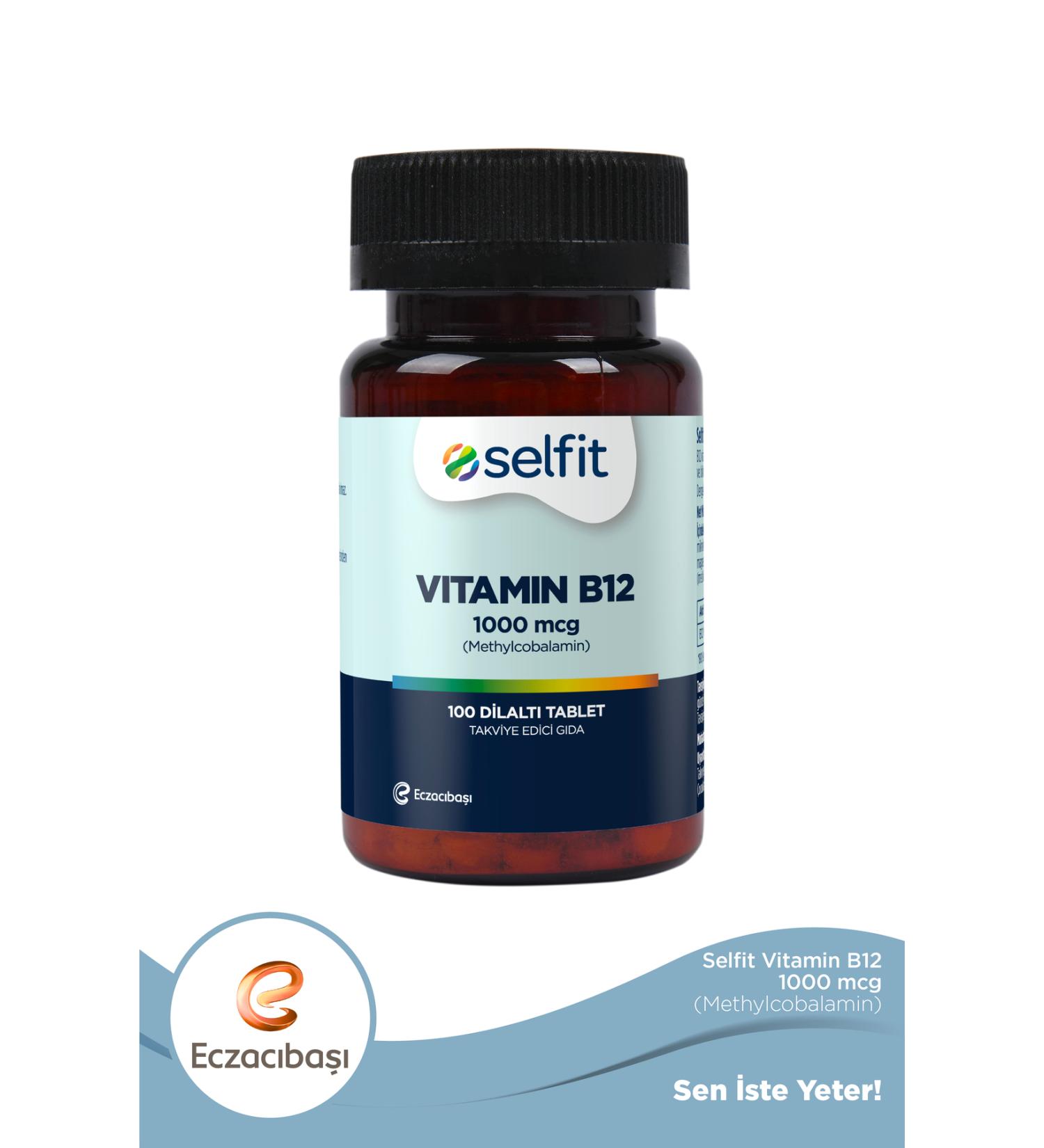 Selfit Vitamin B12 1000 Mcg 100 Sublingual Tablets - Buy Online on GoSupps.com
