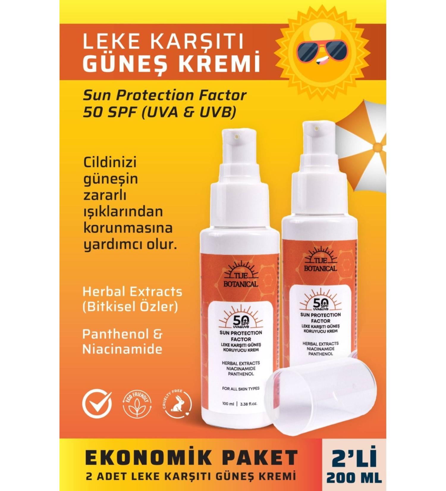 T JE BOTAN CAL Dual Economic Sun Cream - 100 ml - Sun Protection Factor 50 Spf (UVA & UVB)