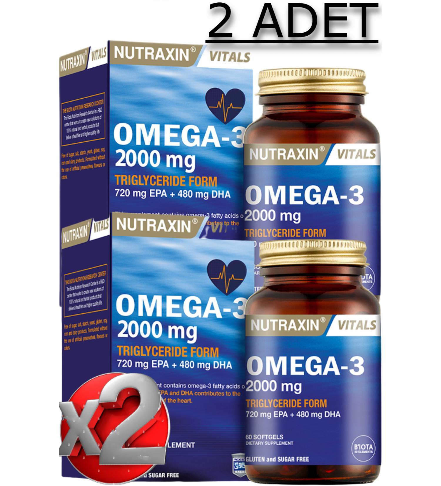 Nutraxin 2 Nutraxin Omega 3 60 Soft Gel 2000 Mg - (EPA 20+DHA 480) - Buy Online on GoSupps.com