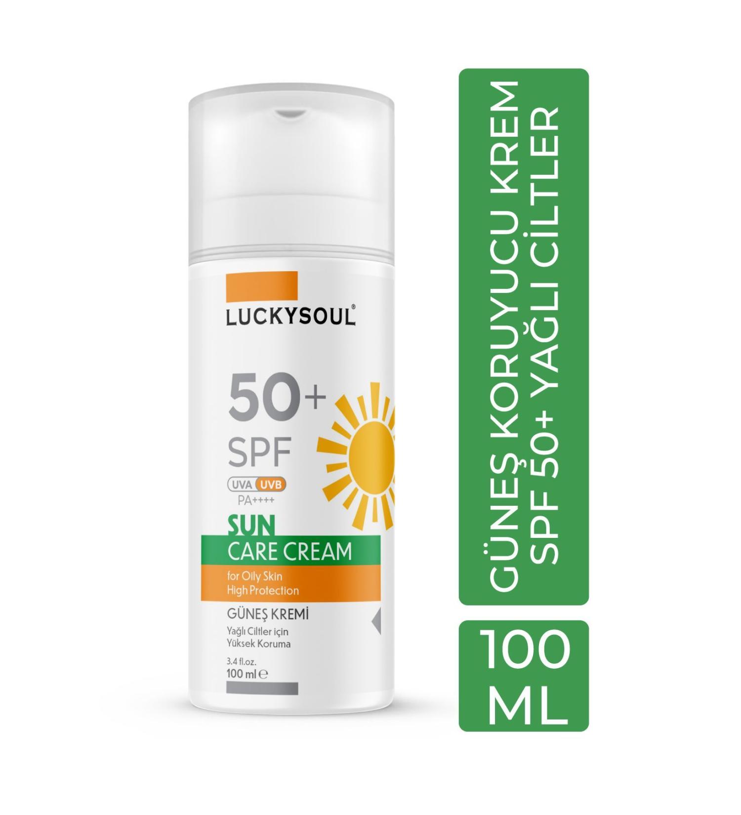 LUCKY SOUL Sun Cream (Oily Skin) 100 ml - High Protection 50+ SPF - Buy Online on GoSupps.com