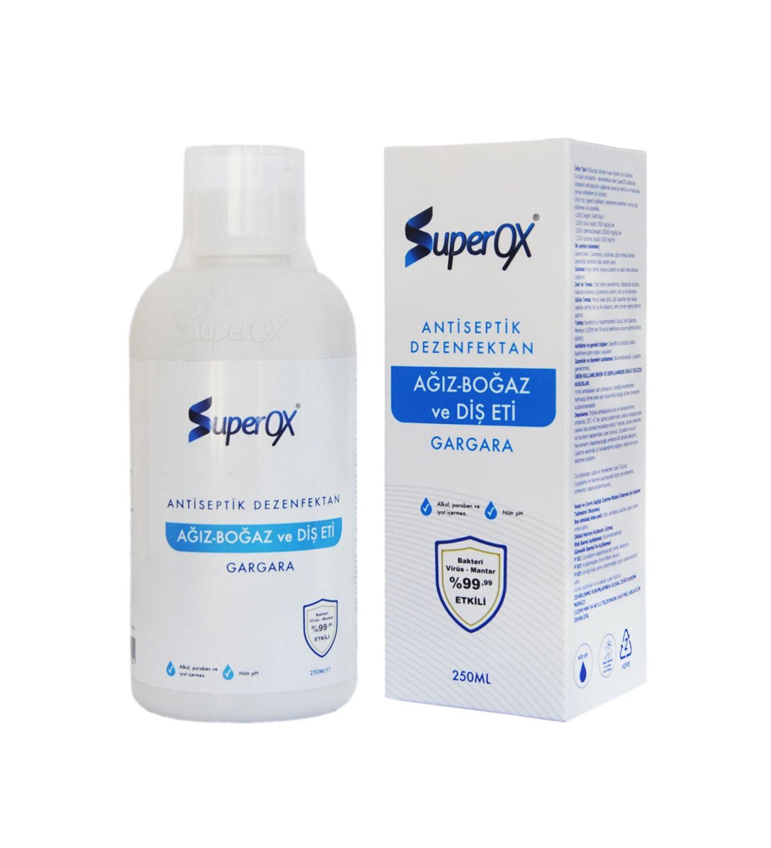 SuperOX Hypochlorous Hocl Mouth Throat Gum Antiseptic Disinfectant Gargle 250 Ml - Buy Online on GoSupps.com