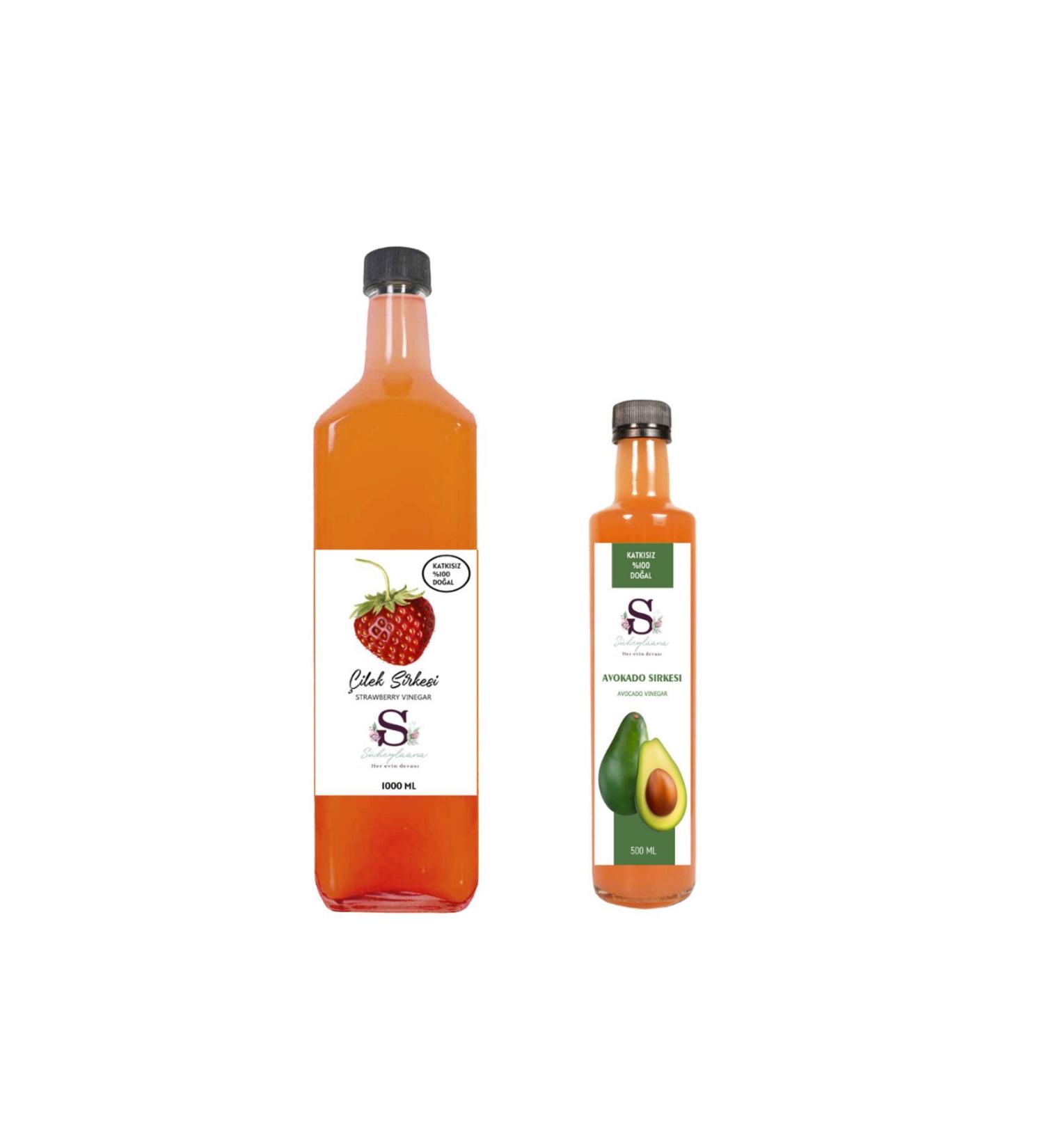 Suheylaana Natural Strawberry Vinegar 1000 Ml - Natural Avocado Vinegar 500 Ml