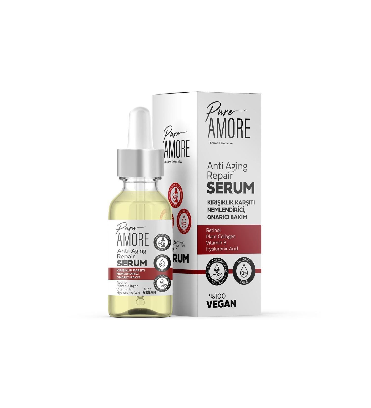 Pure Amore Anti-Wrinkle Moisturizing Repair Care Serum with Retinol 30 ml - Buy Online on GoSupps.com
