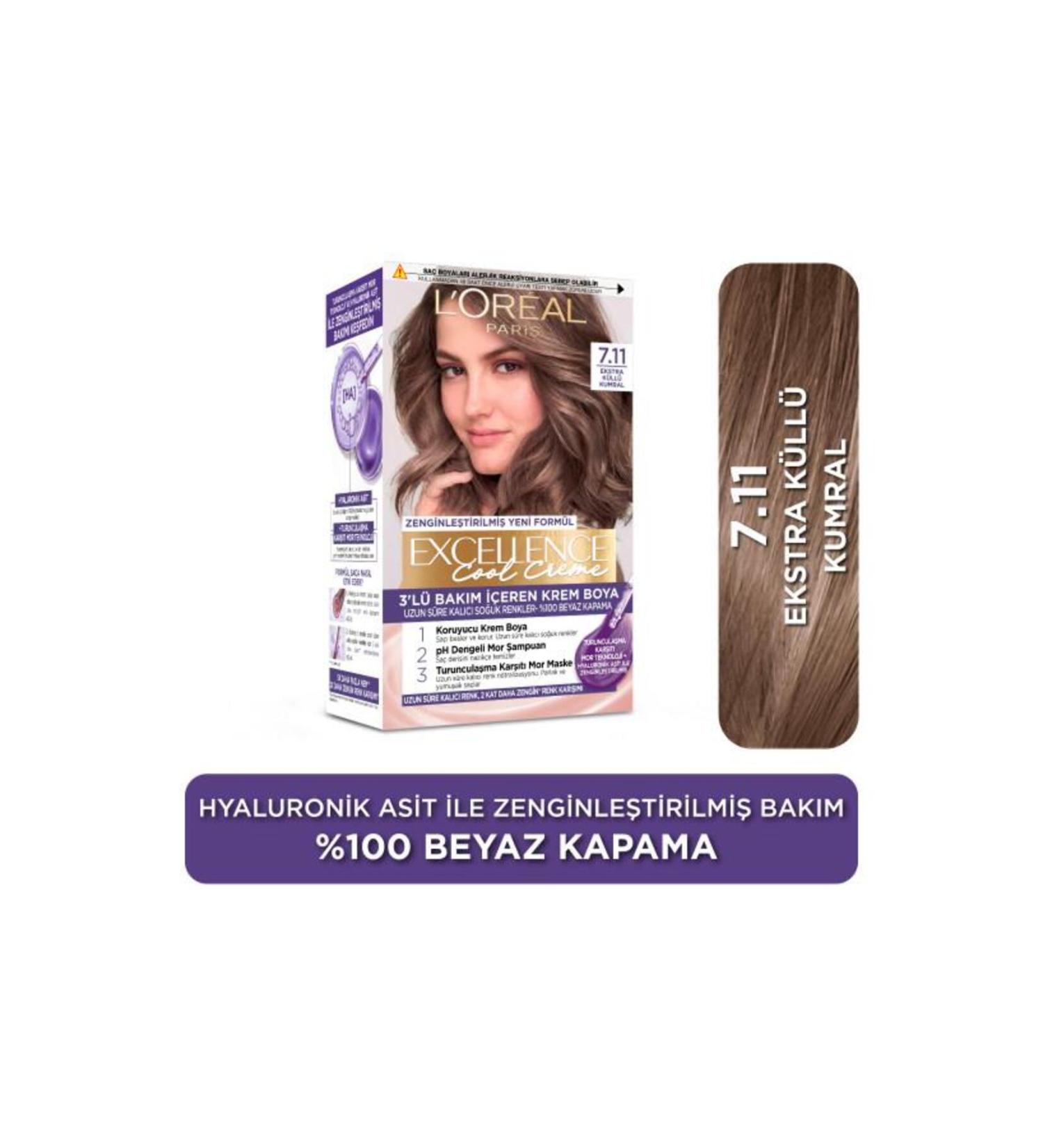 L'Oreal Paris L'Or al Paris Excellence Cool Creme 7.11 Extra Ash Blonde Hair Dye - Buy Online on GoSupps.com