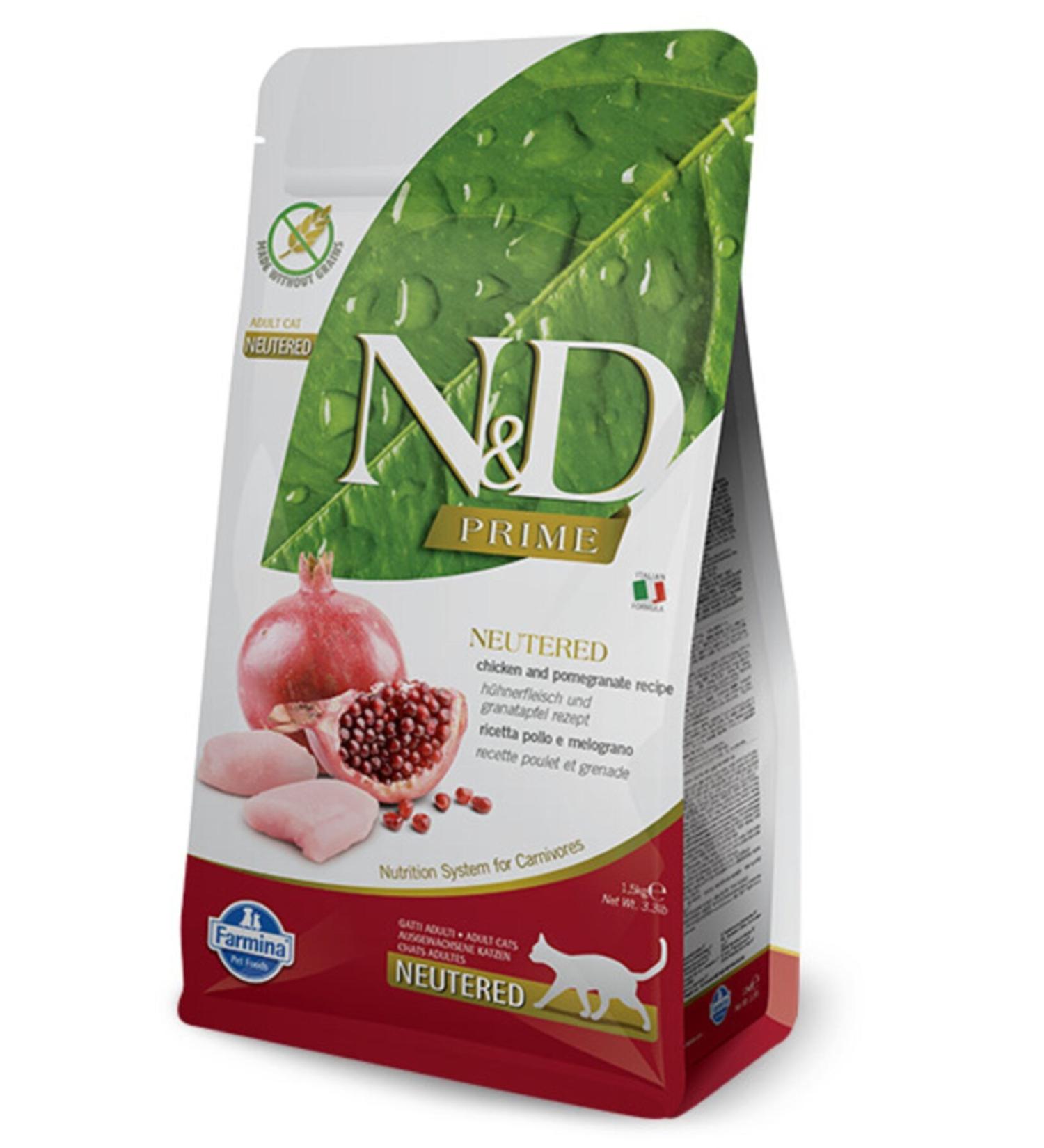 N & D Prime Grain-Free Chicken and Pomegranate Sterilized Cat Food 5 kg