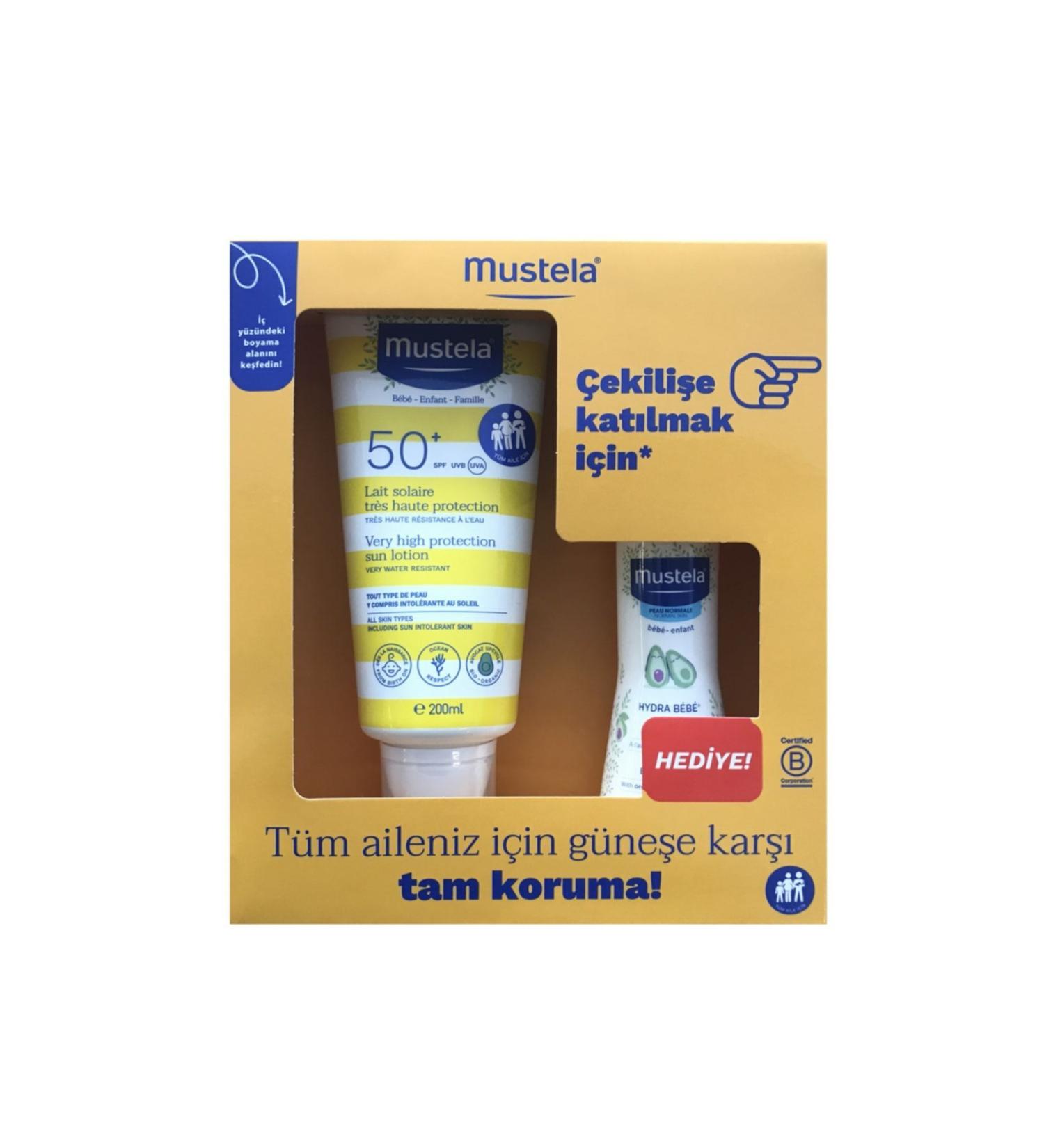 Mustela Spf50+ Very High Protection Factor Sun Lotion 200ml + Hydrabebe Body Lotion 100ml - Buy Online on GoSupps.com
