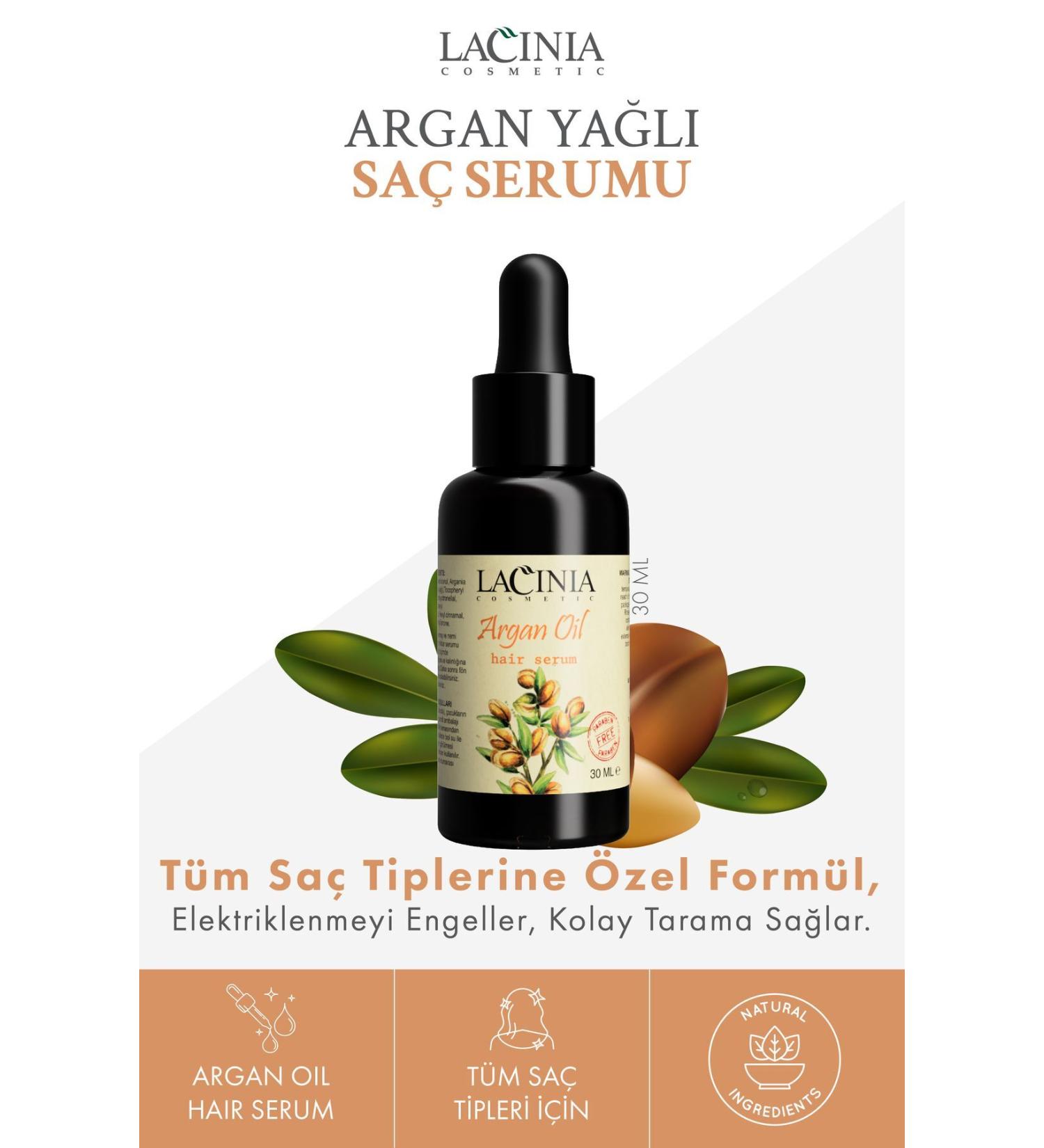 Lacinia Argan Oil Hair Serum 30 ml - Buy Online on GoSupps.com