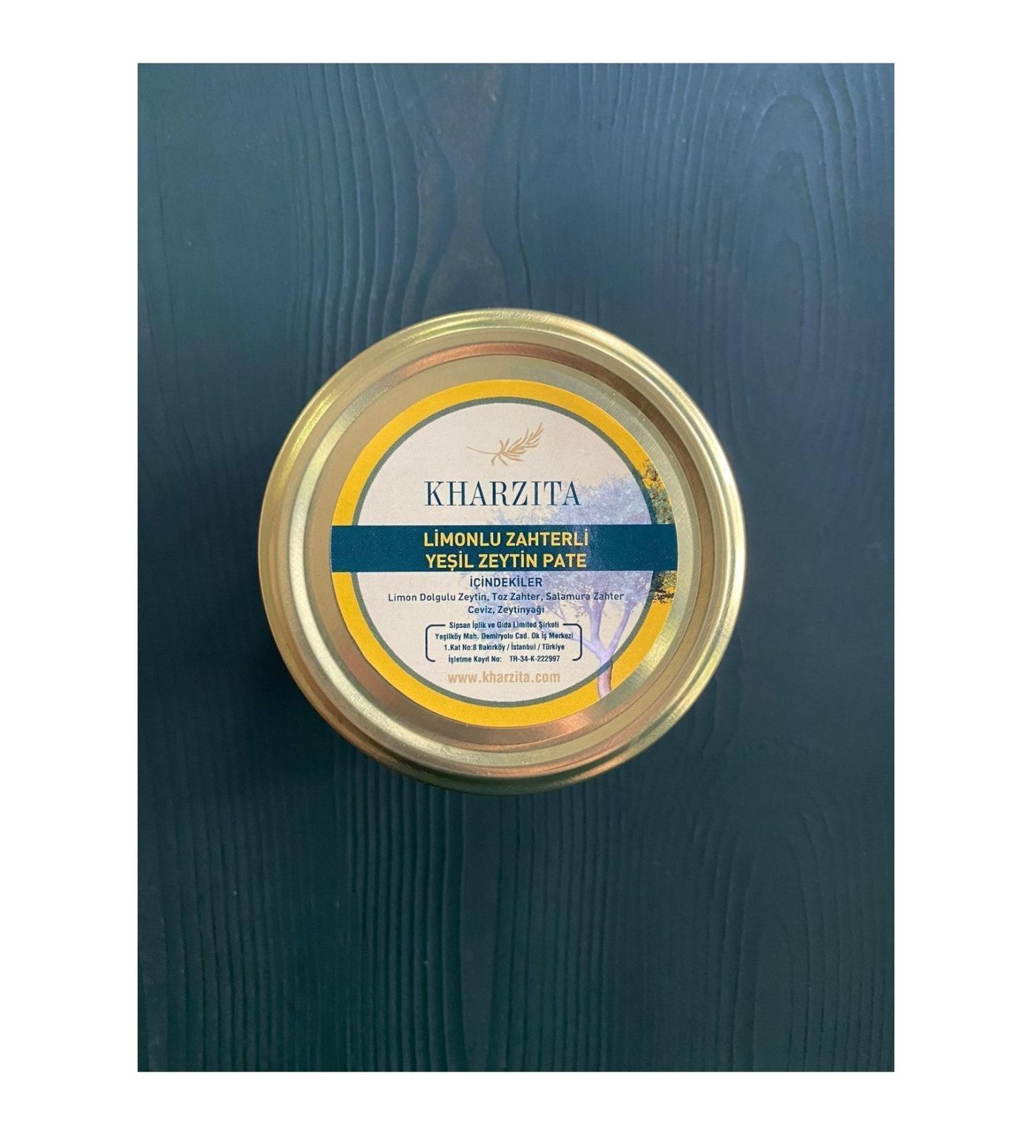 Kharzita Green Olive Paste with Lemon and Zahter 350 Gr