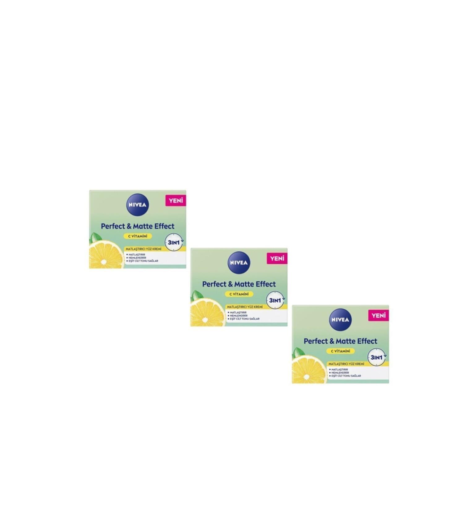 NIVEA Perfect & Matte Vitamin C Face Care Cream 50 ml X 3 Pieces