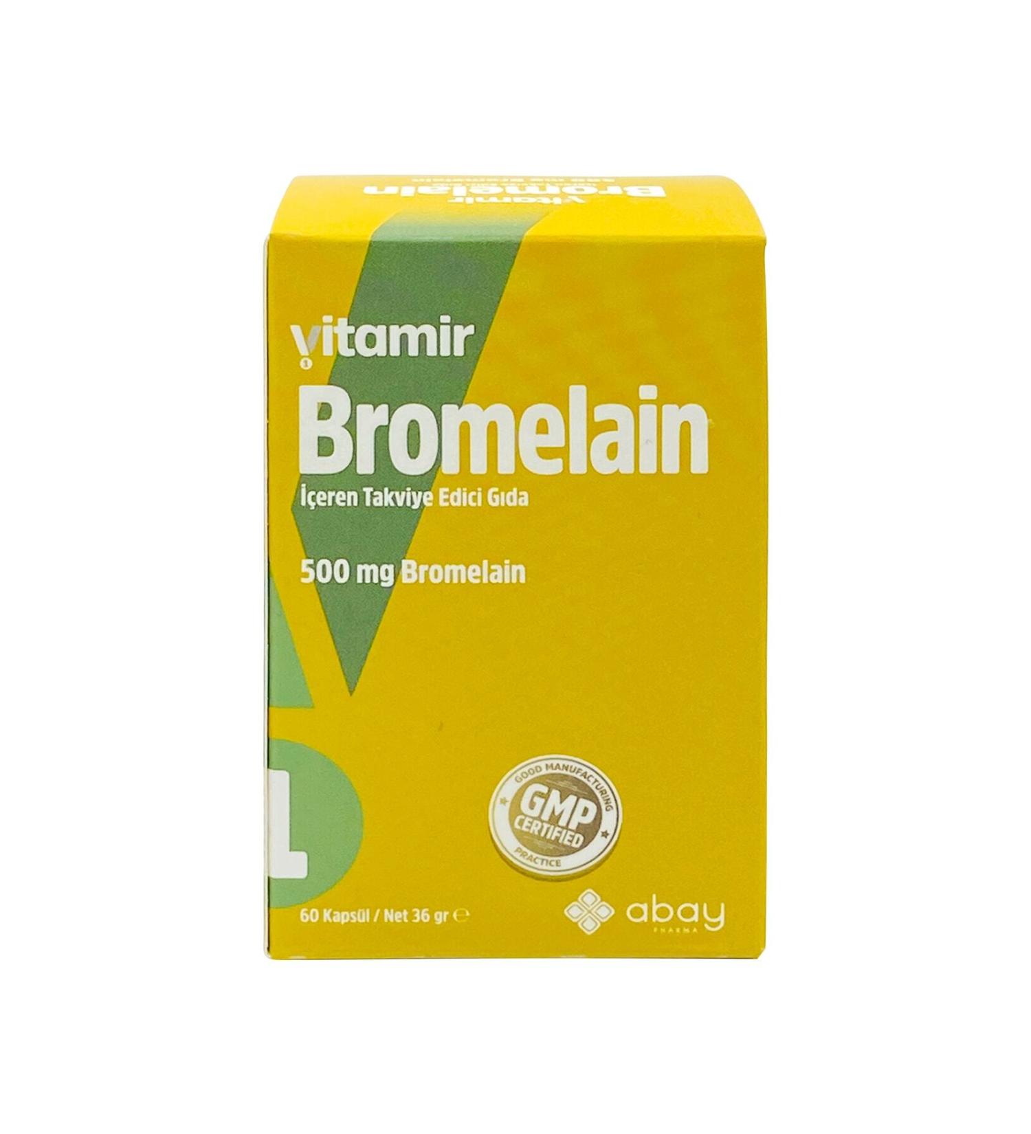 Abay Vitamin Bromelain Containing Supplementary Food 60 Capsules