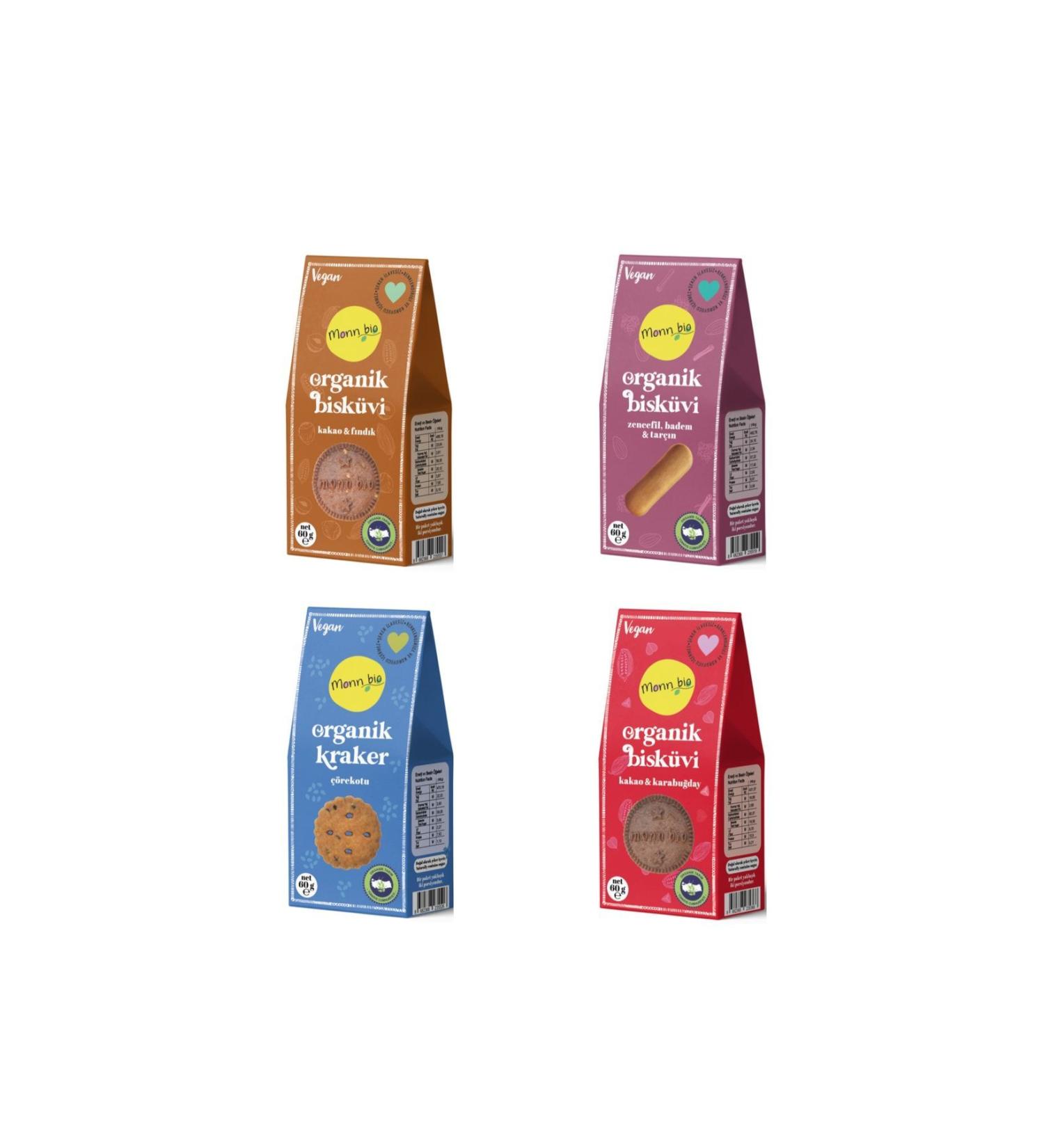Monn Bio Organic & Vegan Biscuit Set 60 gr 4-Piece - Buy Online on GoSupps.com