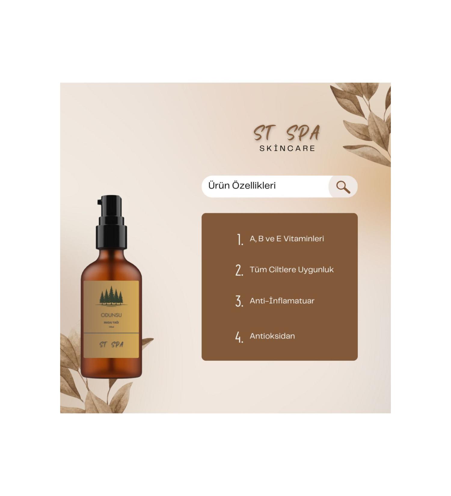 ST SPA Vitamin E Moisturizing Massage Oil 100ml (MOISTURE RETAINING BRIGHTENING WOODY SCENT)