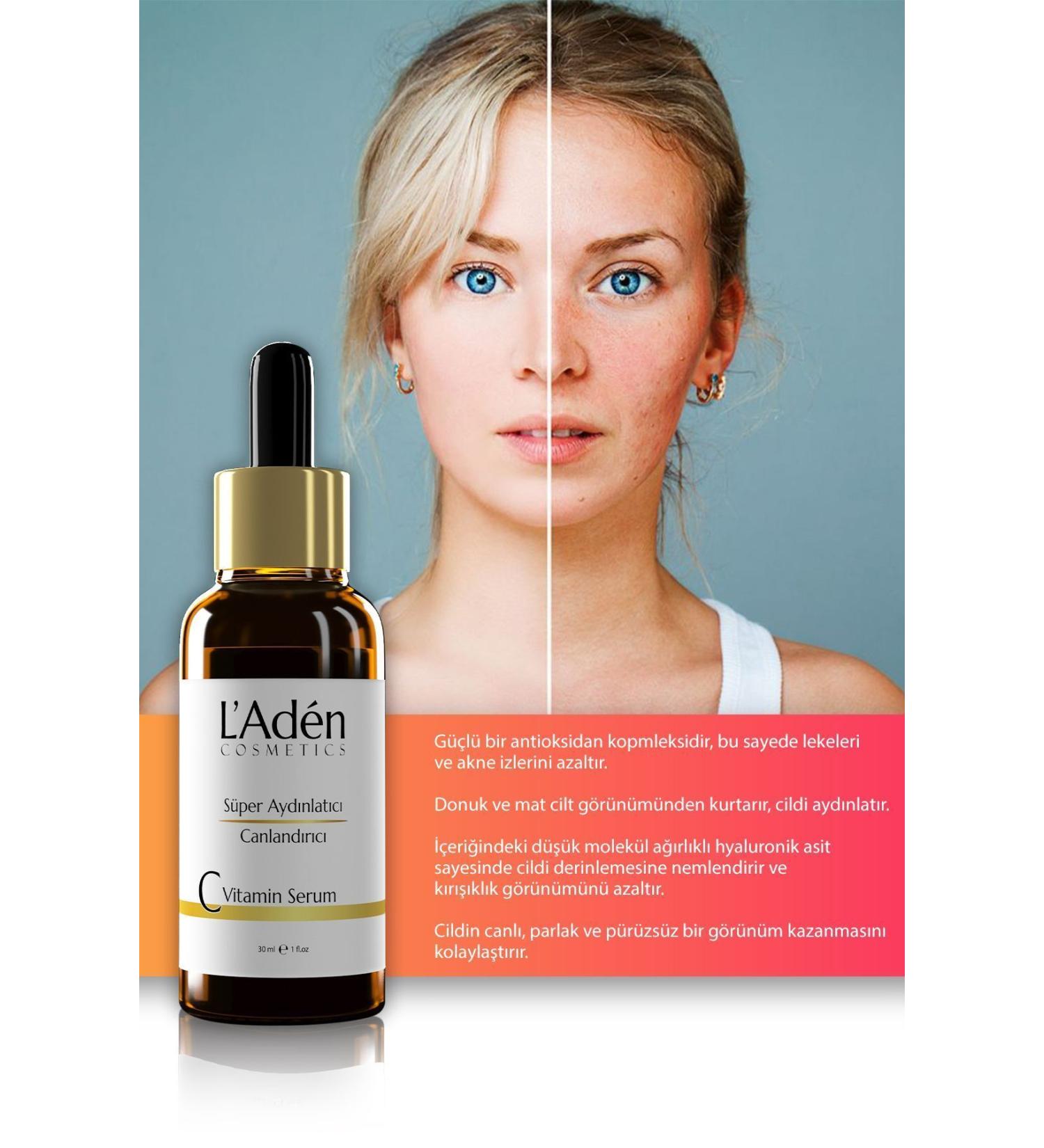 Say Goodbye to Wrinkles and Blemishes with L'Aden Cosmetics Illuminating C Serum. - Buy Online on GoSupps.com
