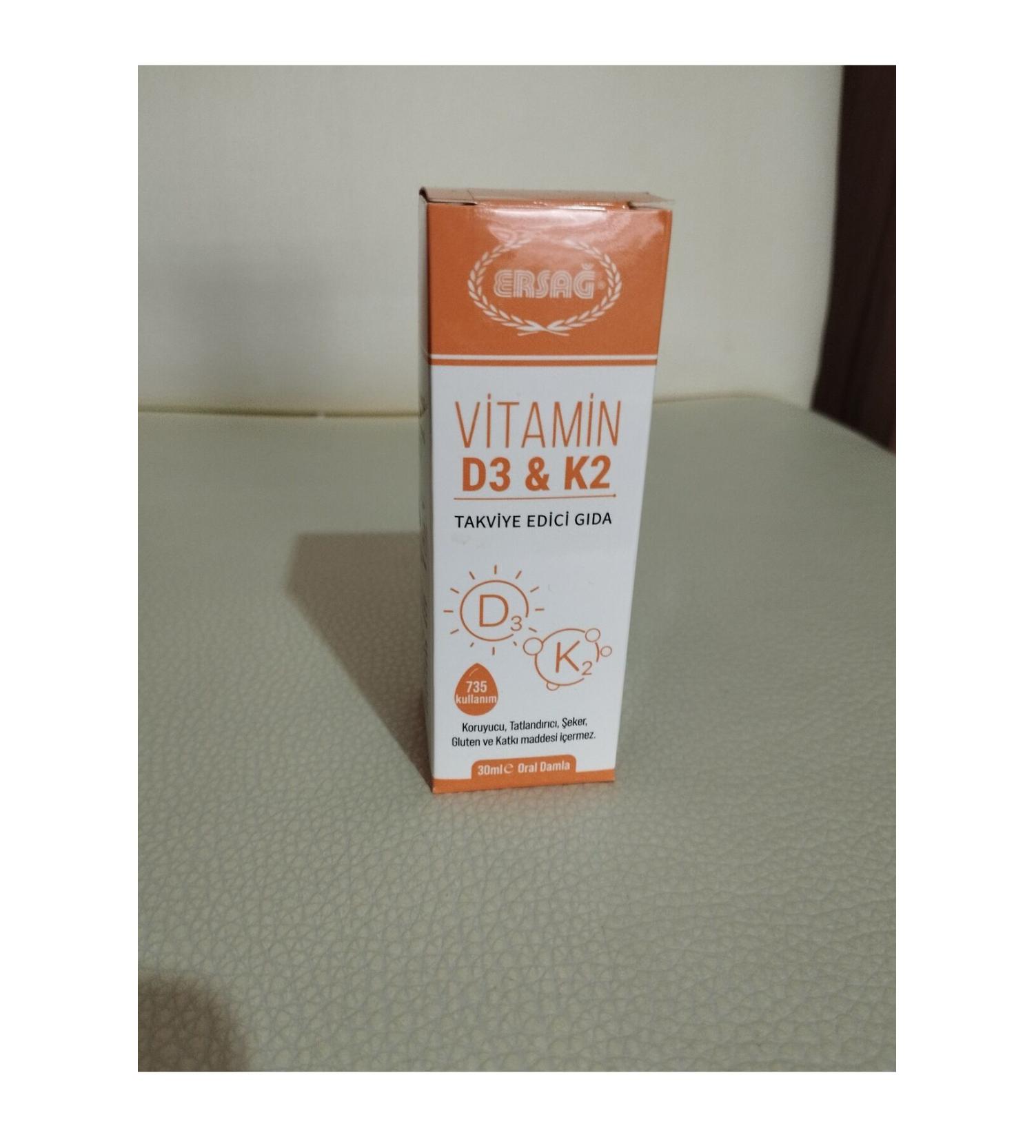Ersa Vitamin D3&K2 Food Supplement