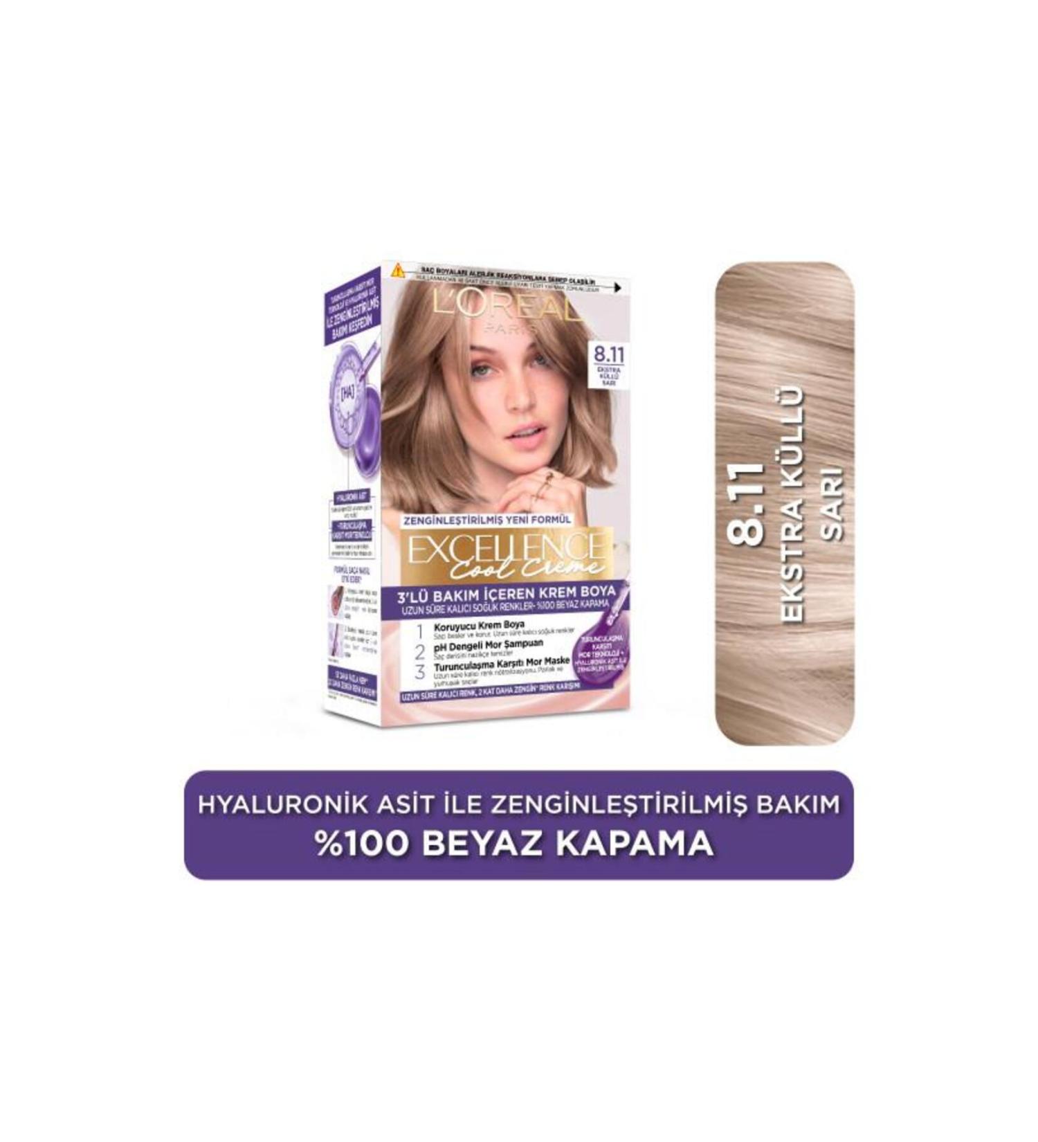 L'Oreal Paris L'Or al Paris Excellence Cool Creme 8.11 Extra Ash Blonde Hair Dye