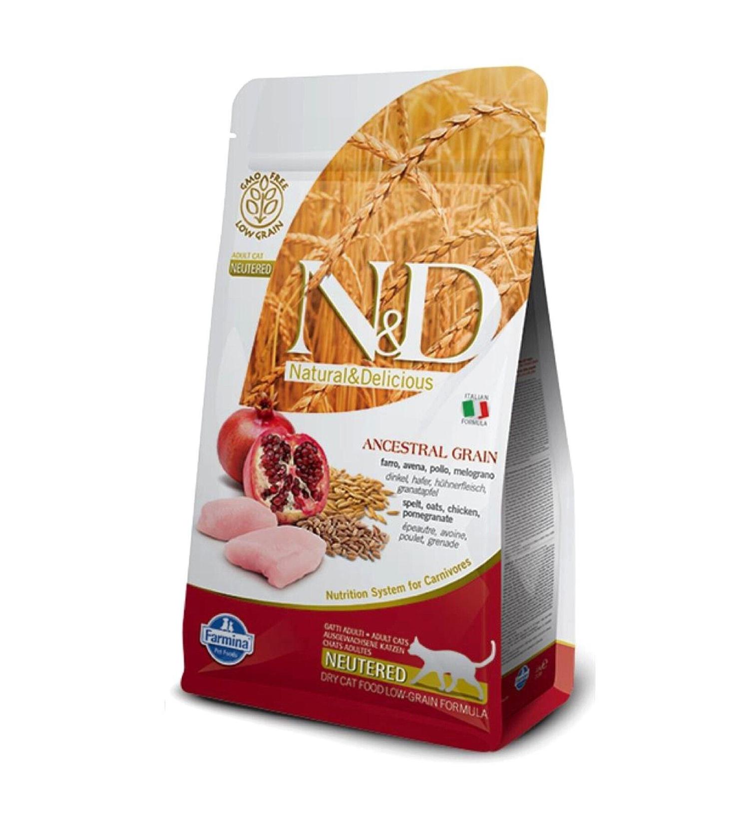 N & D Low Grain Chicken and Pomegranate Sterilized Cat Food 5 kg