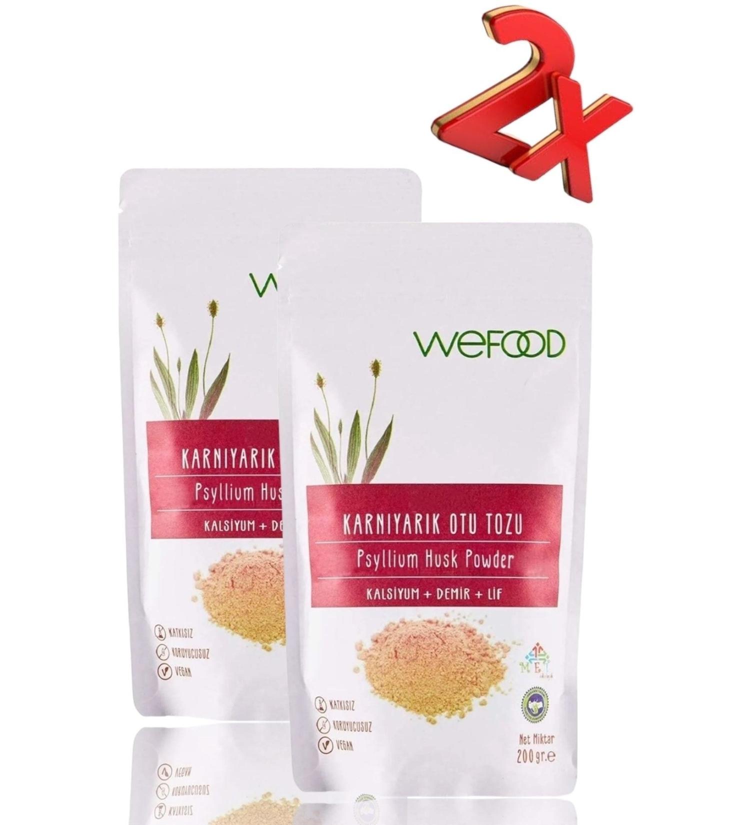 Wefood Psyllium Powder 200 gr. Pack of 2