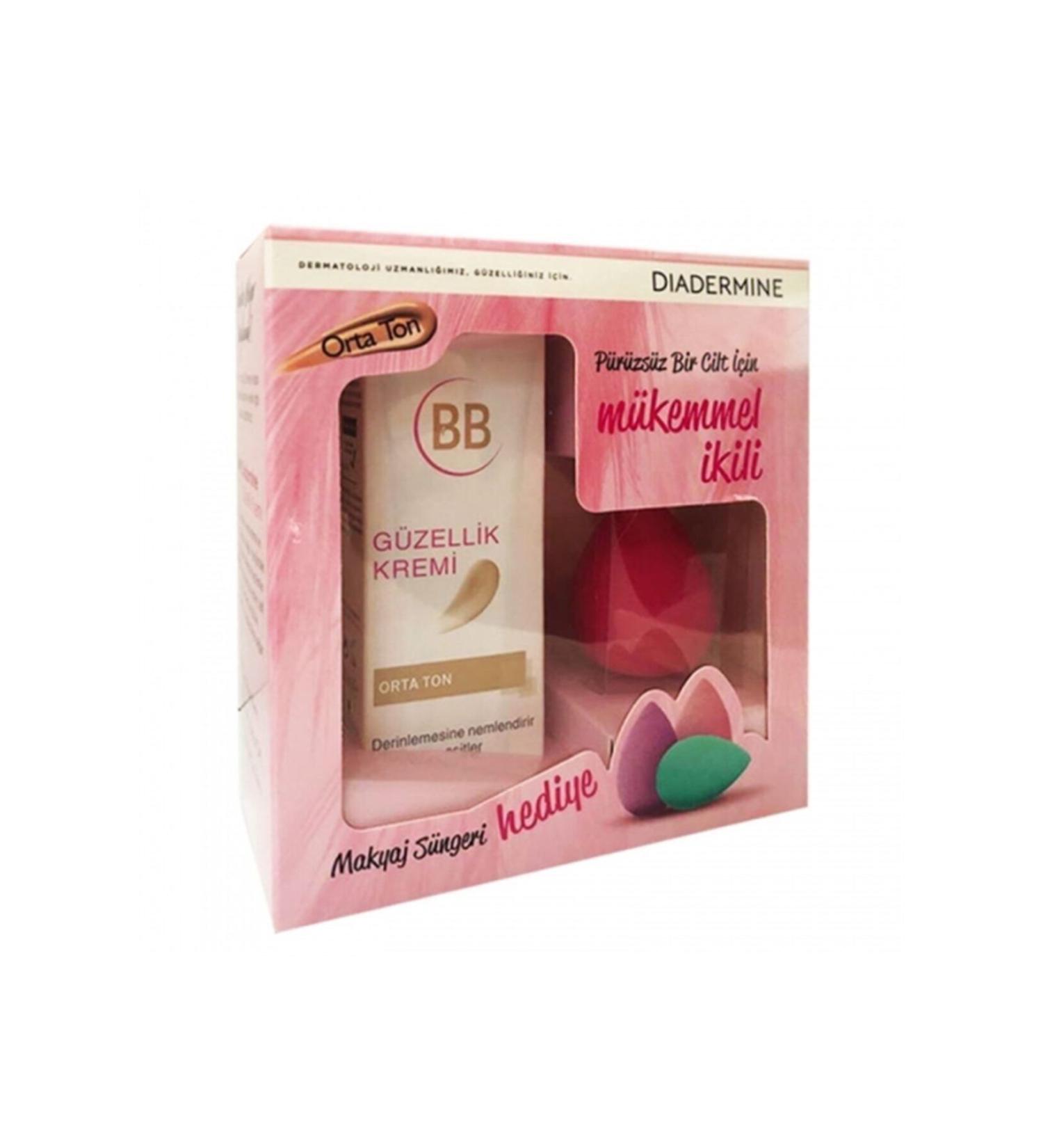Diadermine Beauty Cream Bb Medium Tone 50 Ml Makeup Sponge