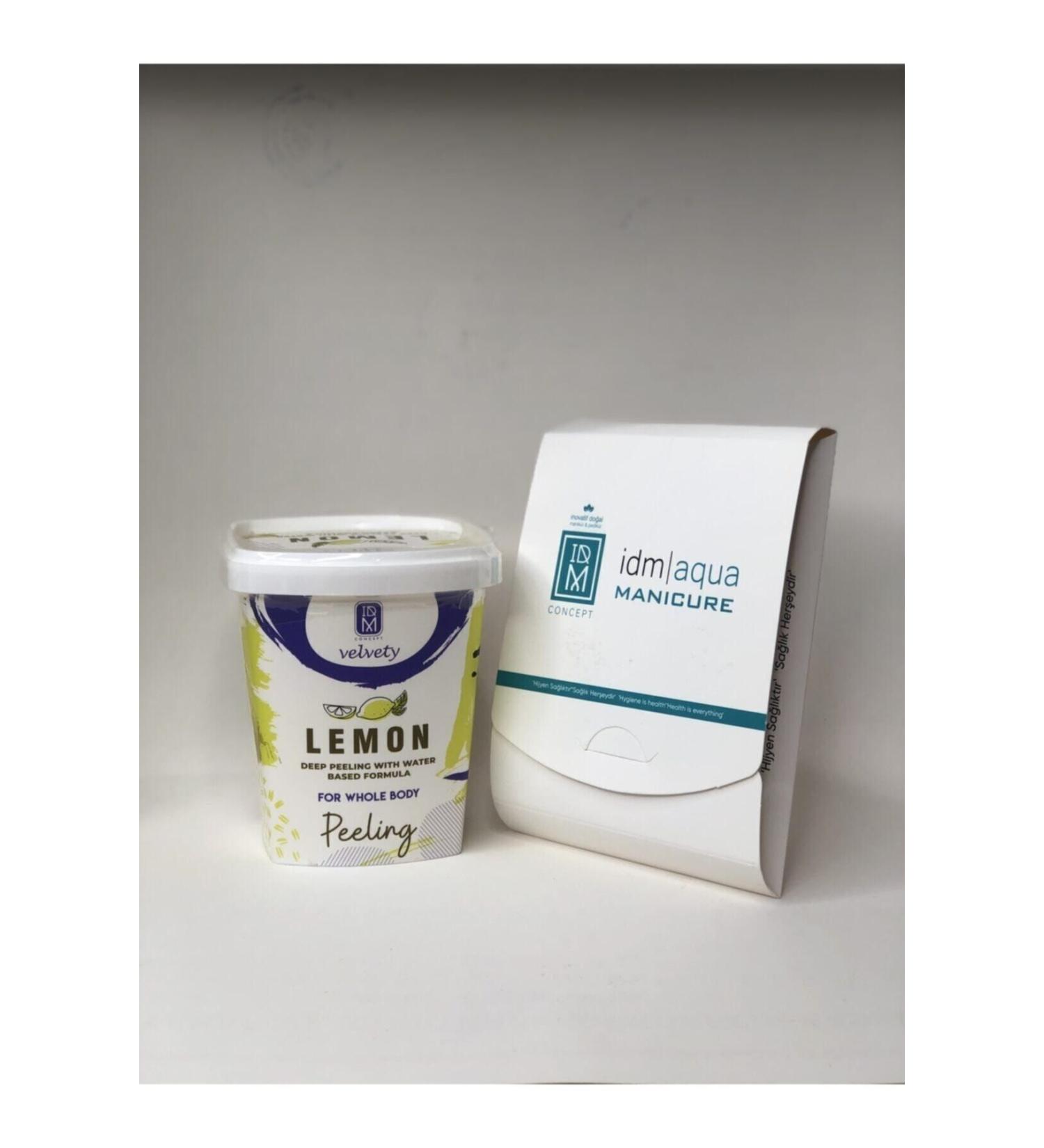 IDM Velvety Lemon Body Peeling / Body Peeling 400 ml Manicure Pedicure Kit