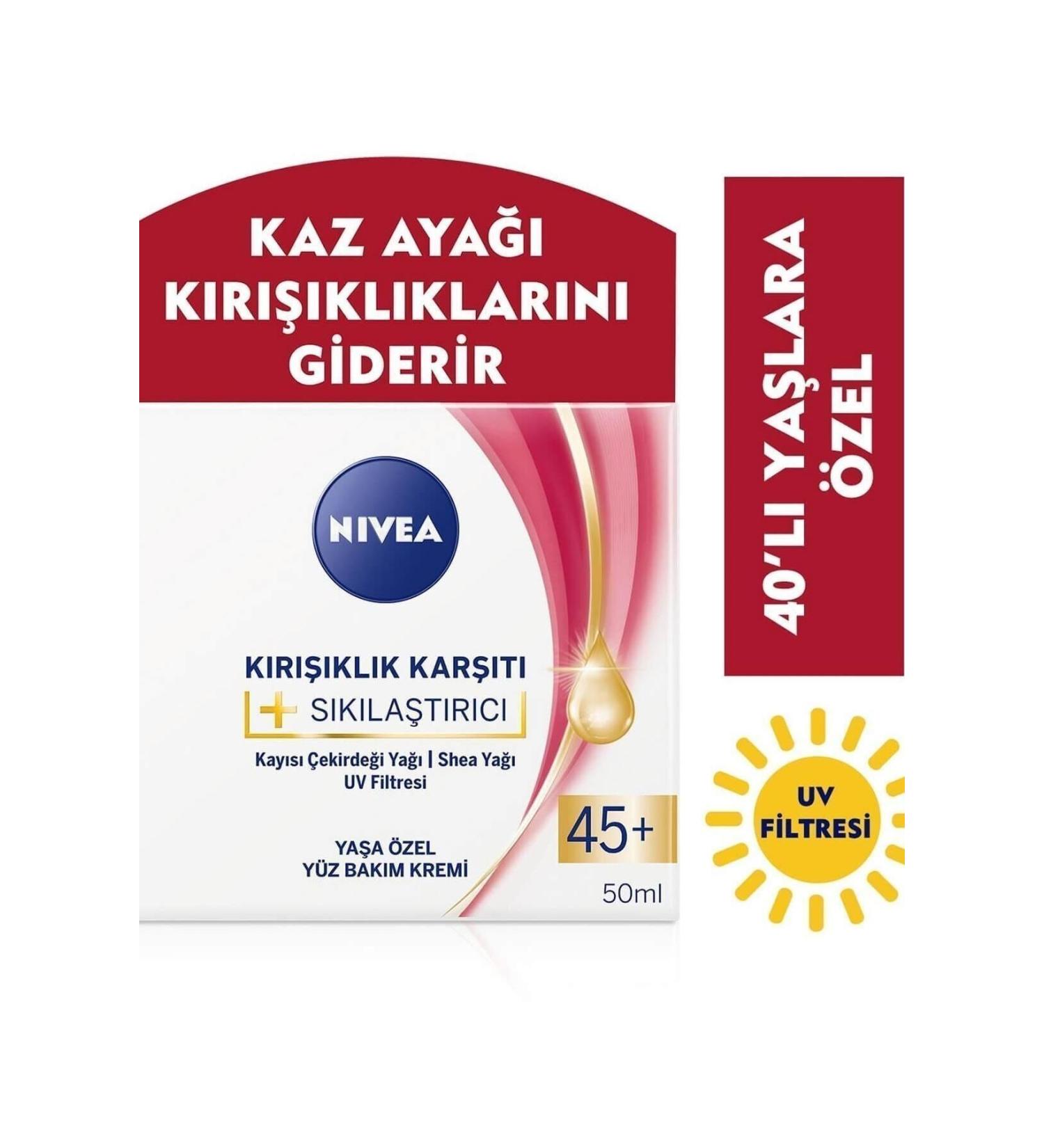 NIVEA Larin Anti-Wrinkle + Firming Face Care Cream for 45+ Ages 50 Ml - Buy Online on GoSupps.com