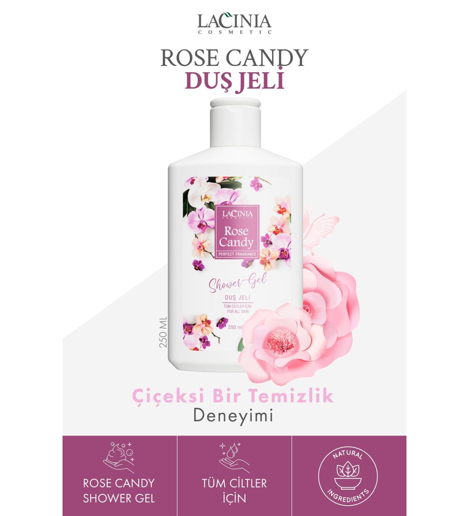Lacinia SHOWER GEL - ROSE CANDY 250 ml - Buy Online on GoSupps.com
